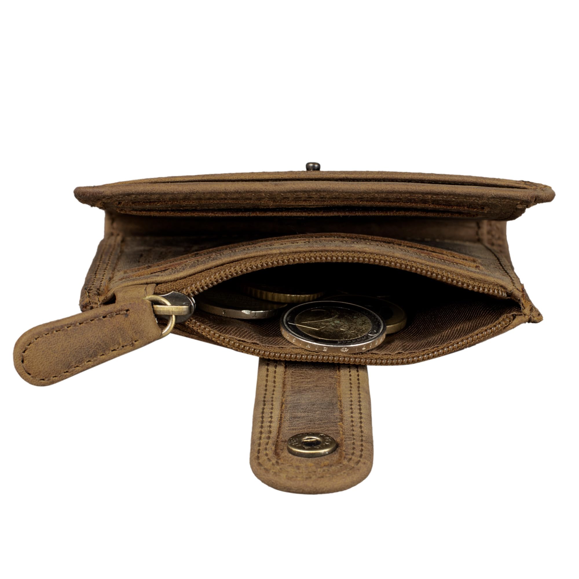 STILORD "Beckett Mini Portefeuille Hommes Cuir RFID et NFC Porte-Carte Porte-Monnaie Portefeuille Cuir Véritable Couleur:Marron Moyen