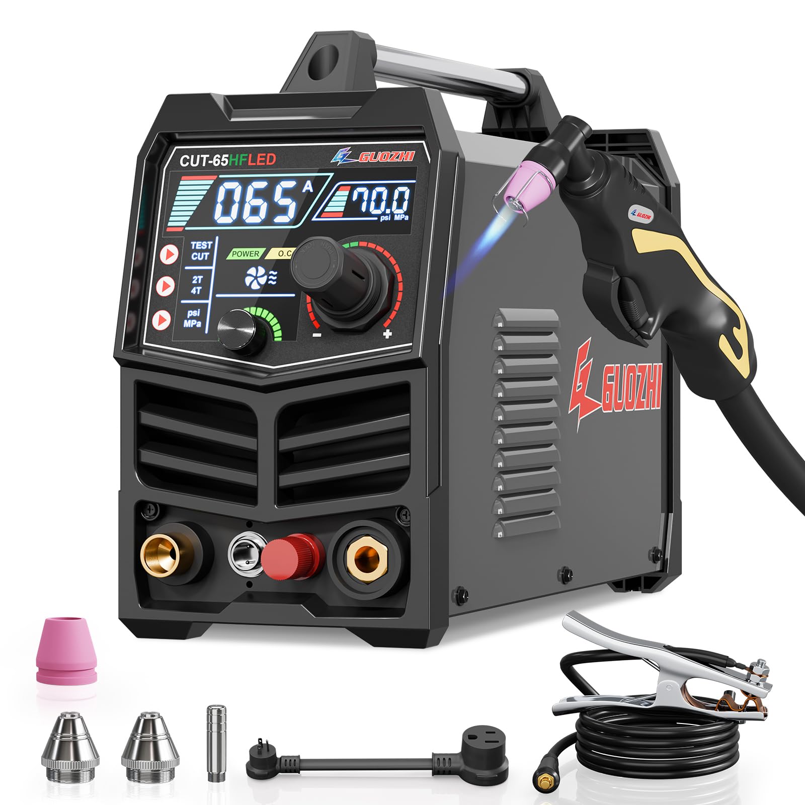 Coupeur plasma 65A GZ GUOZHI double tension 110/220V avec écran LED CUT-65HFLED