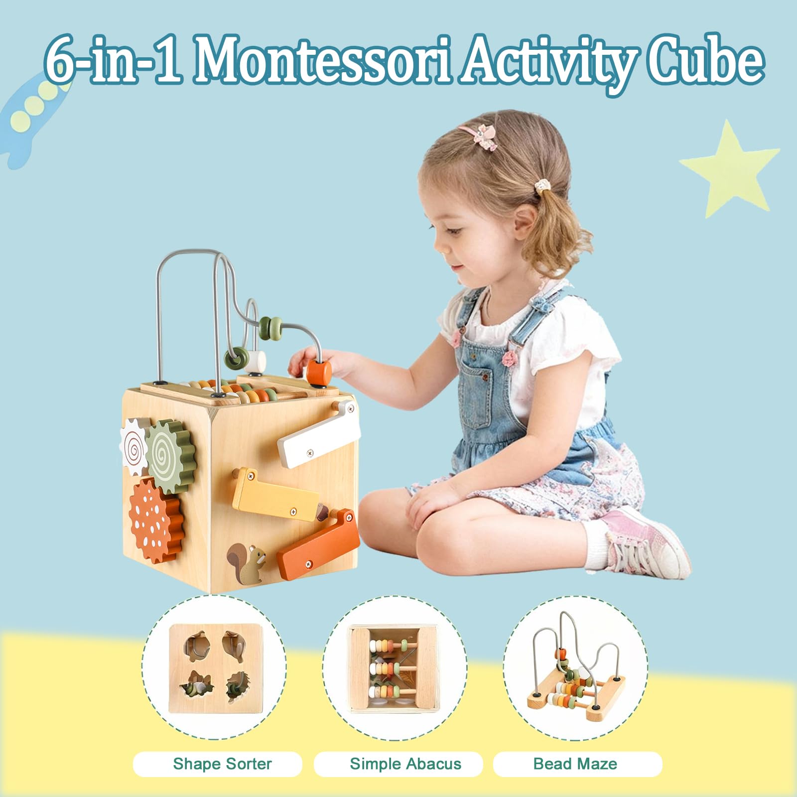 Montessori Activiteitenkubus - 8-in-1 Educatief Speelplezier