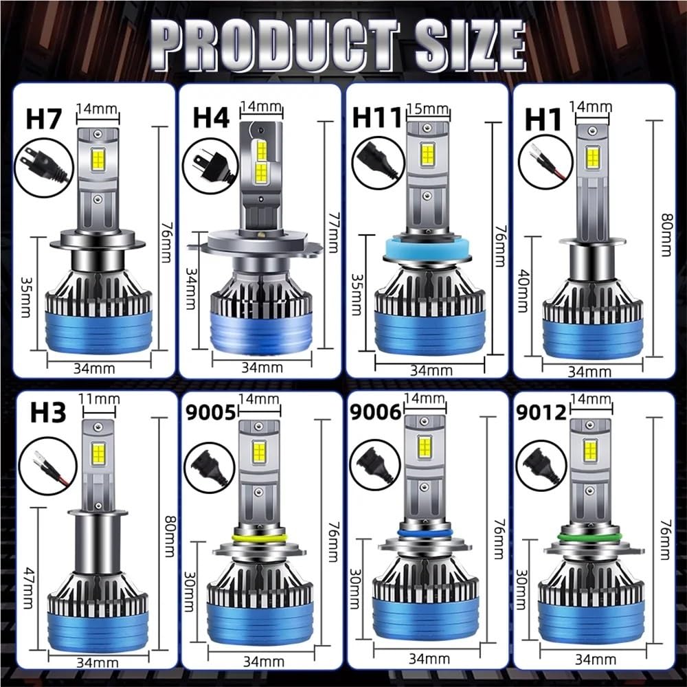 Faro LED H7 H4 H11 de 2300 W, alta potencia, CANbus H1 H8 9005 HB3 9006 HB4 9012 HIR2 H13 880 H16, lámpara turbo de 6000 K, luz for coche de 12 V(H4/9003/HB2 Hi/Lo)