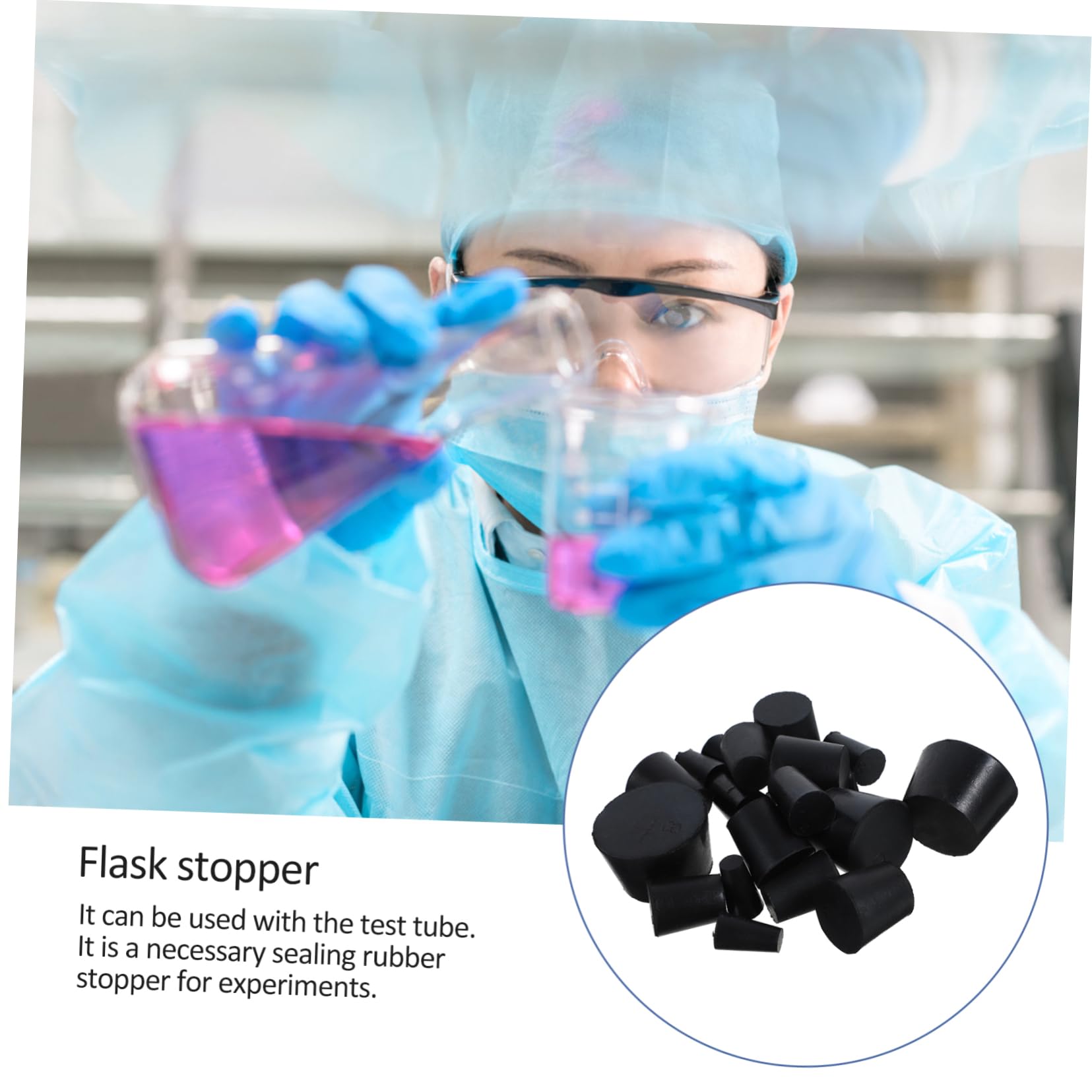Amosfun 5 Ensembles Bouchons Caoutchouc pour Tubes À Bouchons Étanches pour Laboratoire Disponibles 21 Pièces * 5