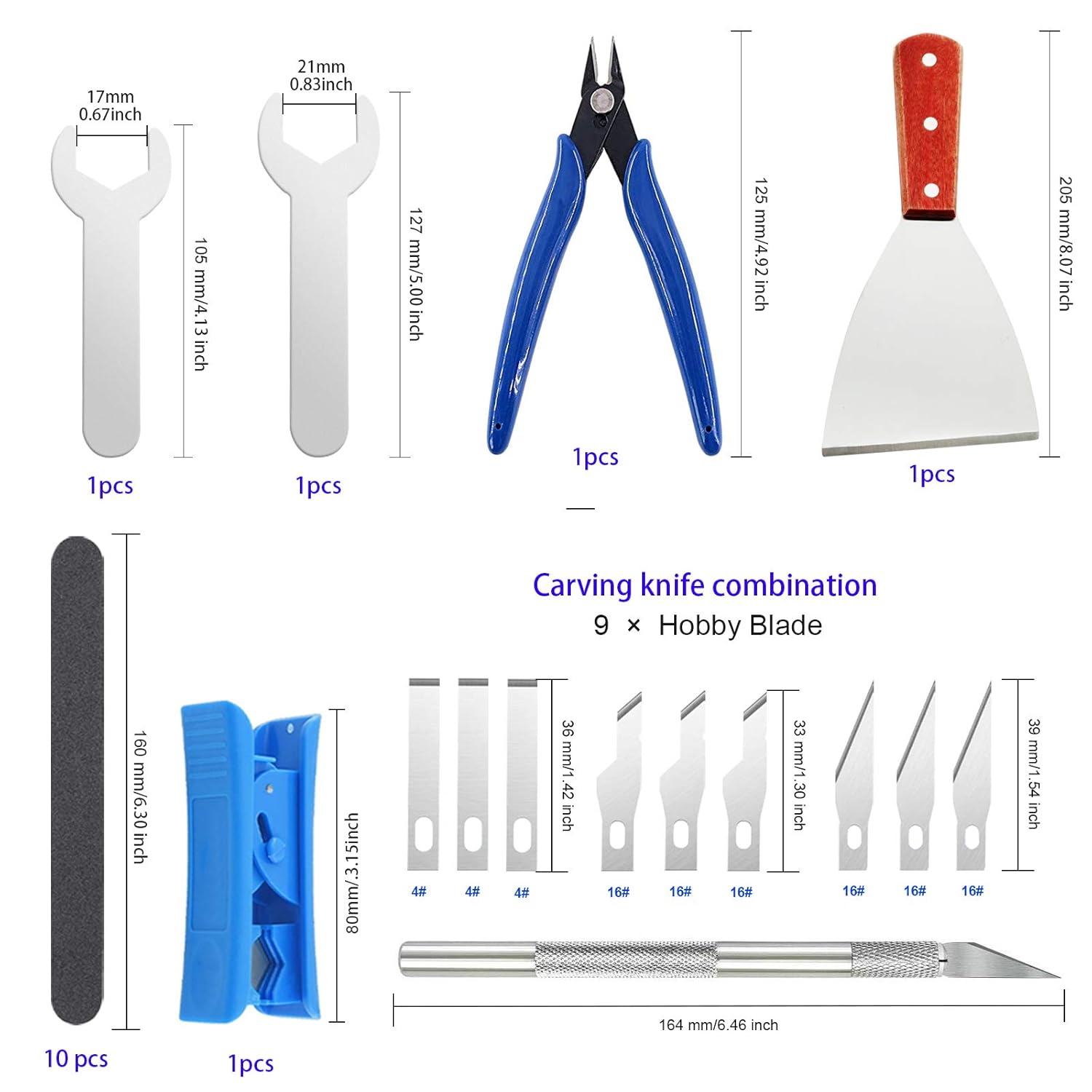 SOOWAY 36 pcs 3D Printer Tool Kit Includes Remove Tool, Cleaning Tool, Sanding and Hot end Disassembly Tool 3D Print Accessory Sets 3D Model Tools for 3D Printing and Finishing : Industrial & Scientific