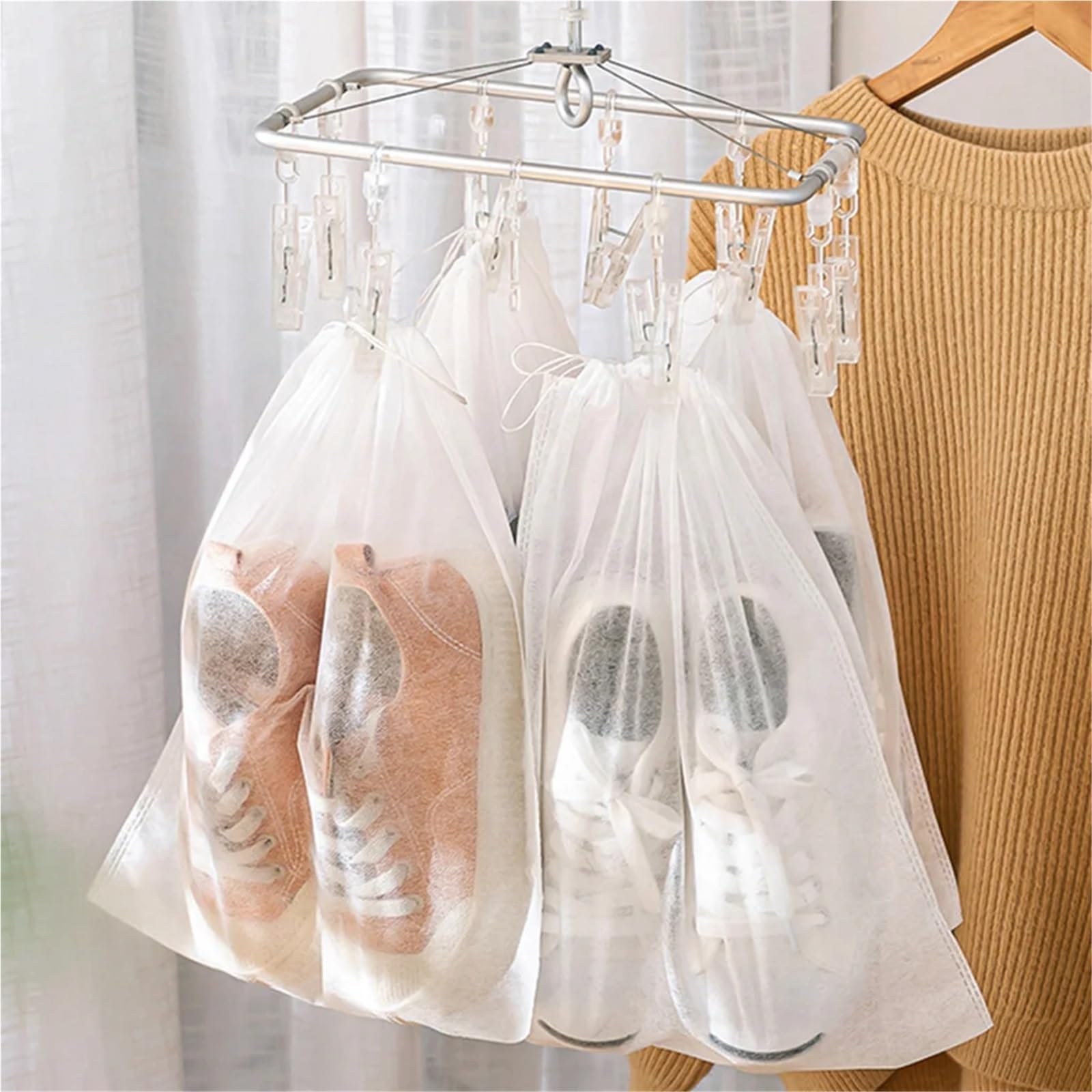 30 stücke Schuhe Lagerung Tasche Closet Organizer Nicht-Woven Reise Tragbare wasserdichte Kleidung Klassifizierte Hängen Taschen für Reisen(17.7x11.5x9.5cm)