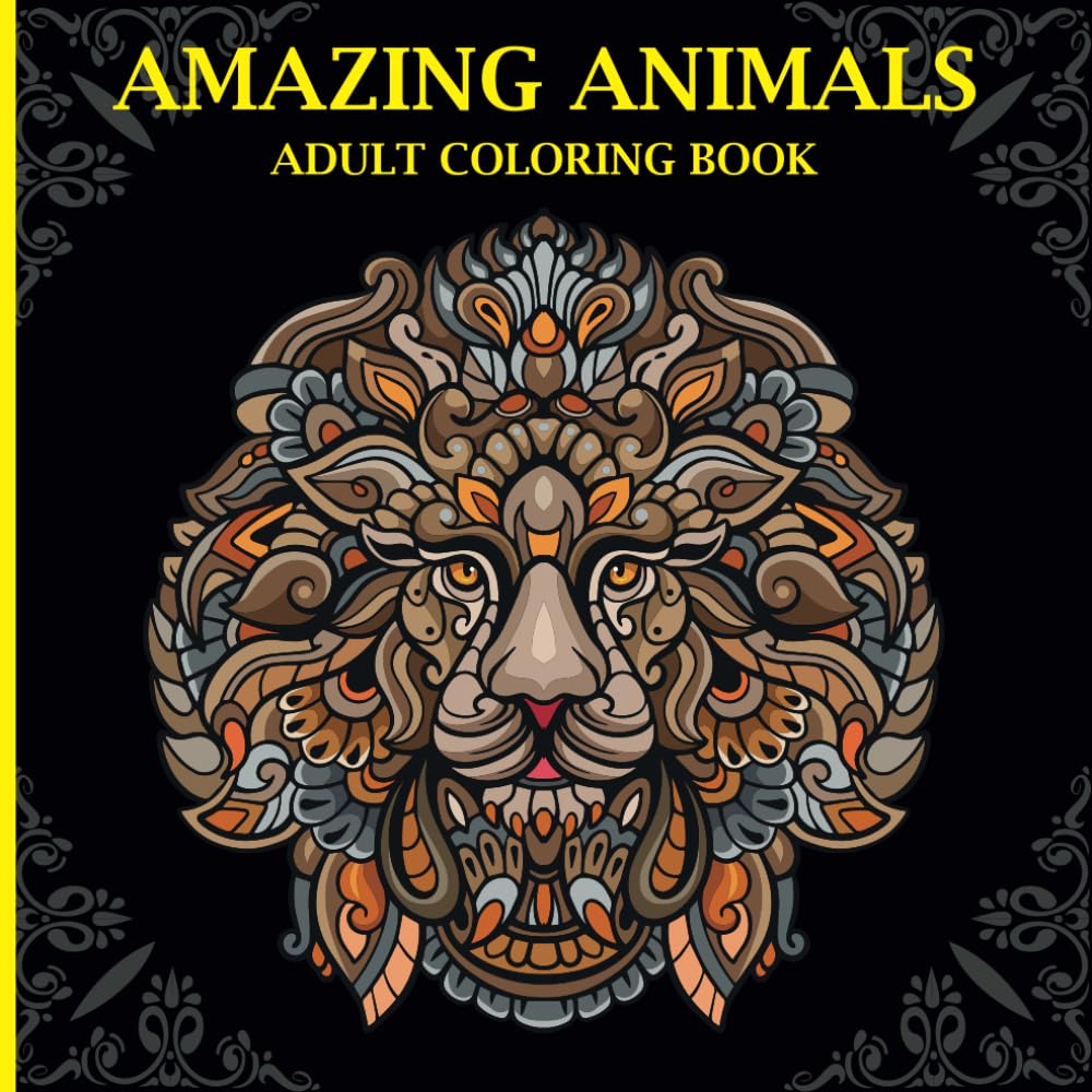 Amazing Animals Adult Coloring Book: 50 Amazing Animals in Mandala Style