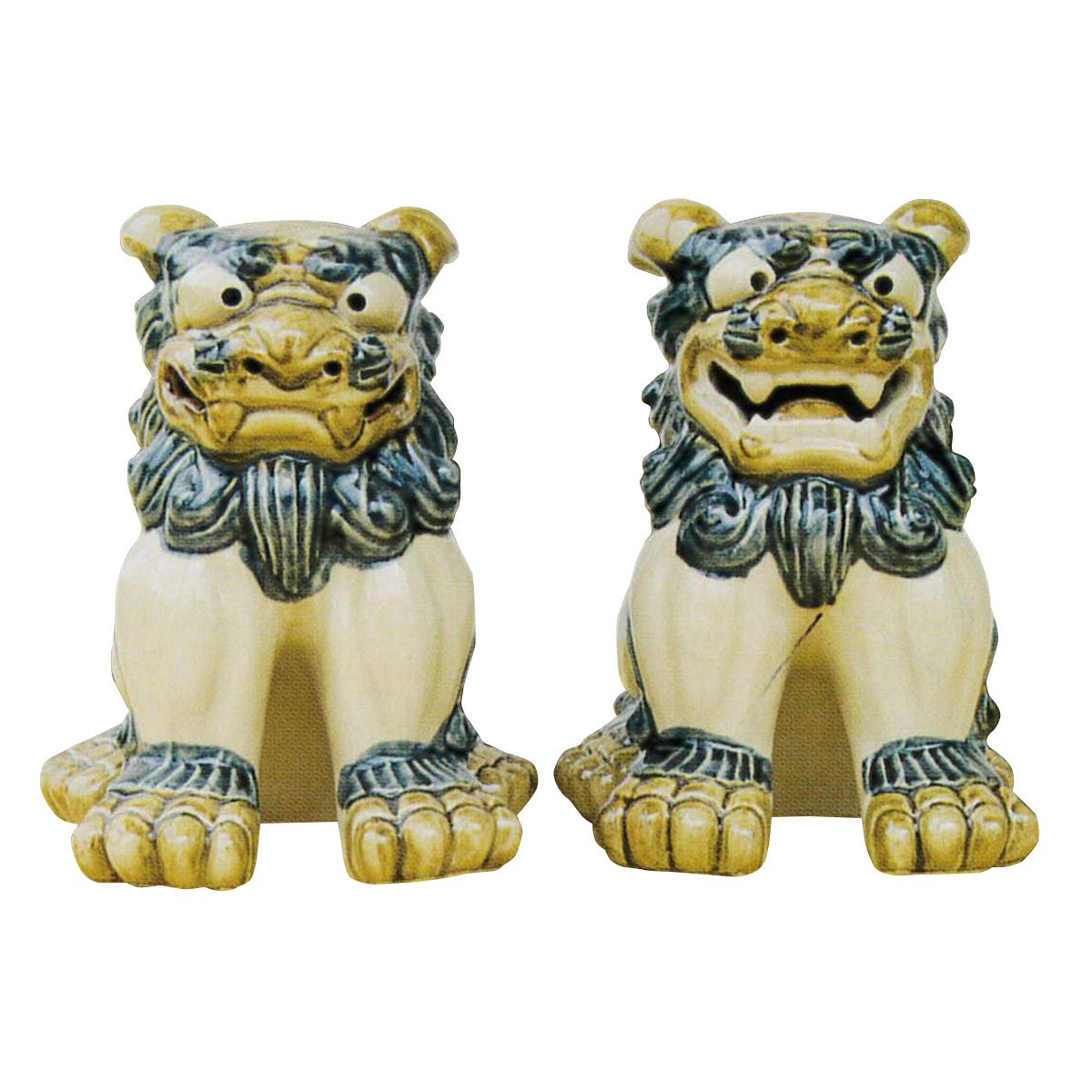 Amazon.co.jp: 琉球焼き 『特大シーサー（青）』 : ホーム＆キッチン