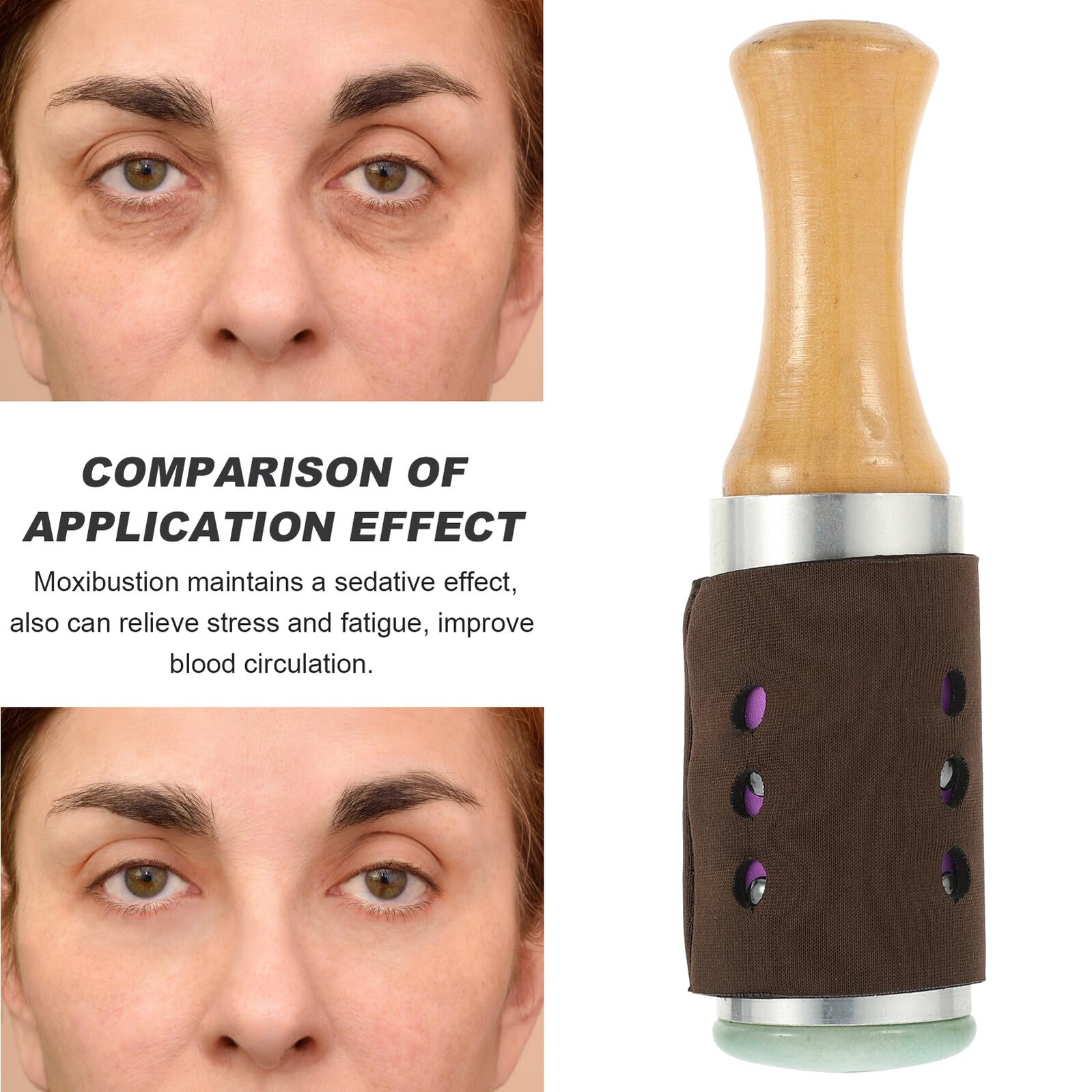 Barra de Moxibustión Portátil para Masaje Facial y Corporal, Varilla de Jade Púrpura para Calentamiento y Relajación, Uso en Manos y Pies, Herramienta de Bienestar para Hombres