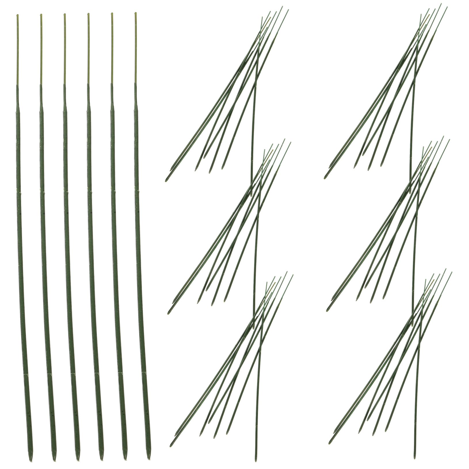 Sewroro 100pcs 19cm Fake Flower Stem Wire for Floral Crafts Green Floral Wire for Wedding Decor