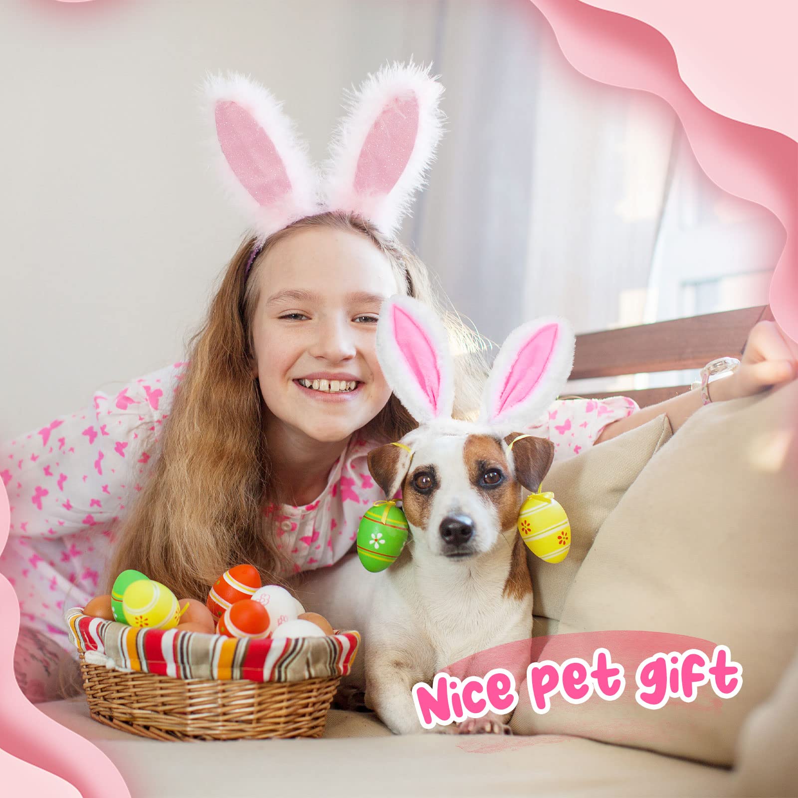Serre-tête Oreilles De Lapin Tout Doux Pour Chien Et Chat – Ajustable, Parfait Pour Pâques Et Les Photos Rigolotes