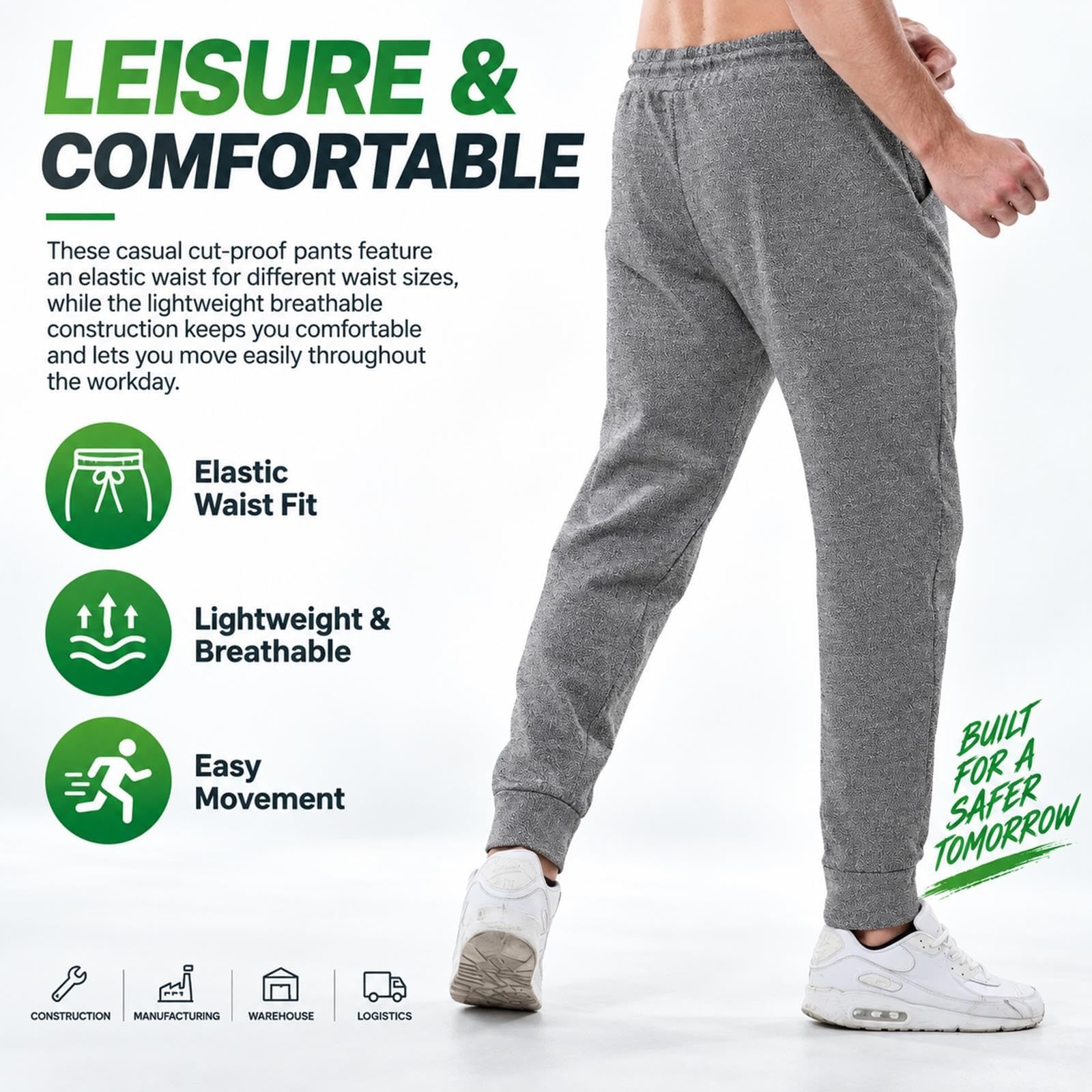 Pantalones Resistentes a Cortes para Hombre Nivel 5 Ropa de Protección