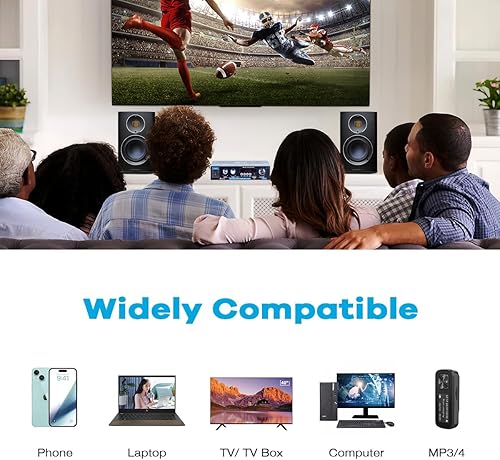 Miniatura 6 de AK35 Amplificador estéreo Bluetooth 5.0, mini receptor de audio de 2.0 canales, amplificador de audio de alta fidelidad para el hogar de 30Wx2 con