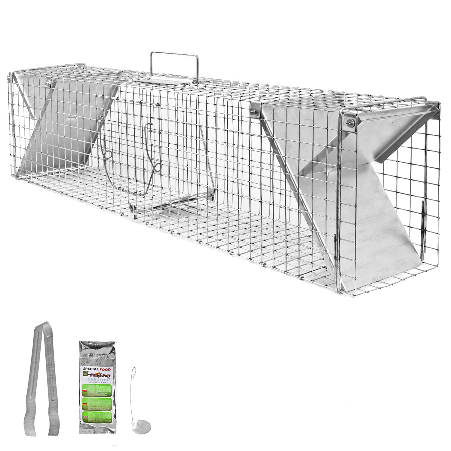 Petigi Gabbia Trappola per Animali Talpa Ratto Mouse Topo Nutria 102 x 20 x 27 cm