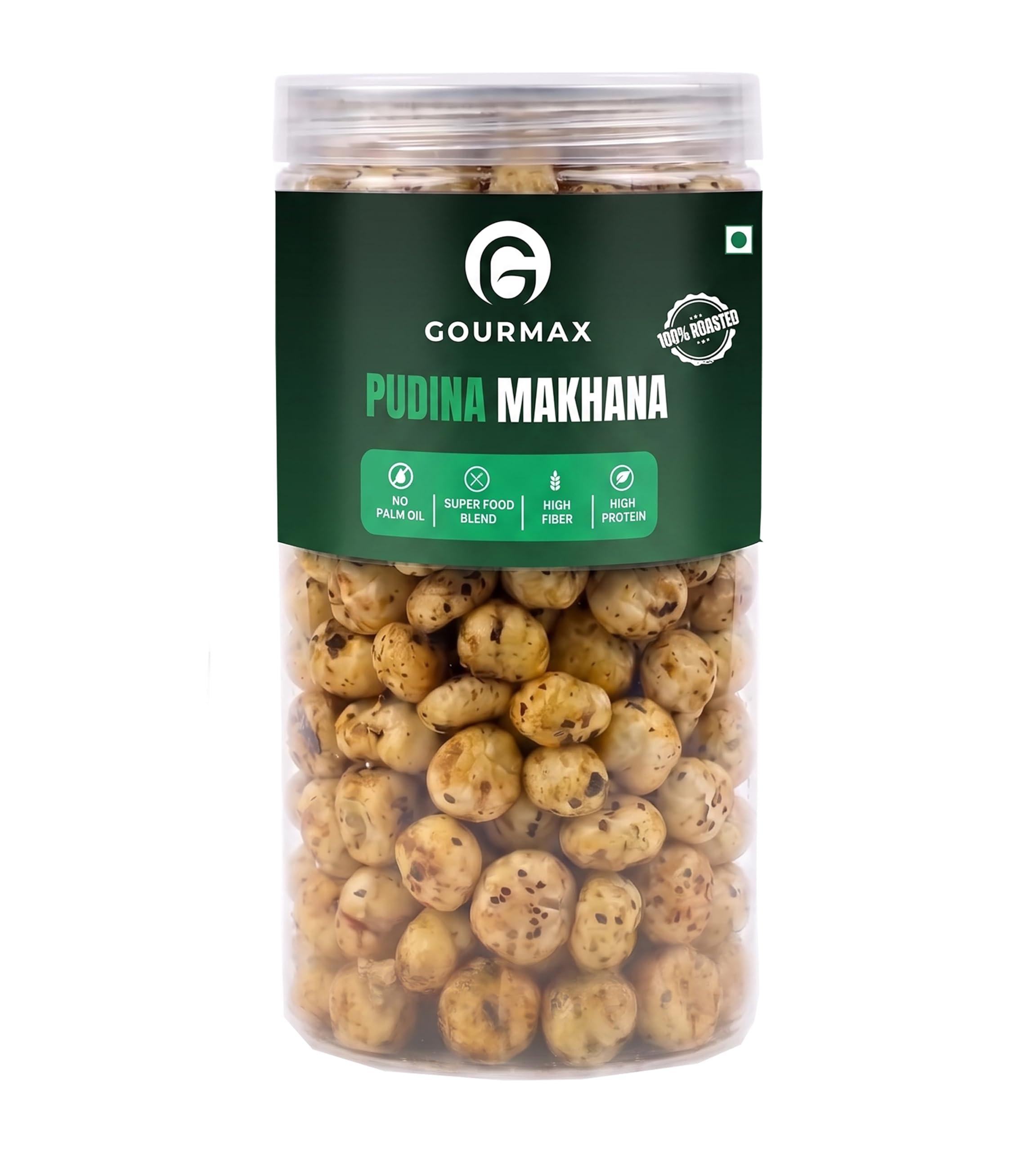 Gourmax Pudina Makhana | Roasted Fox Nuts with Refreshing Pudina Seasoning | Gluten Free | Source of Fiber | Low Calorie | Roasted, Not Fried | 125 g-image-7