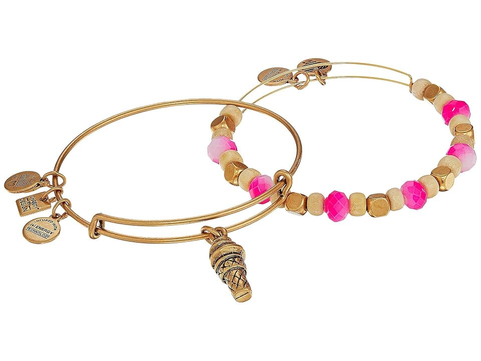 

Alex and Ani Sweet Treat Set of 2 Bracelet (Rafaelian Gold) Bracelet