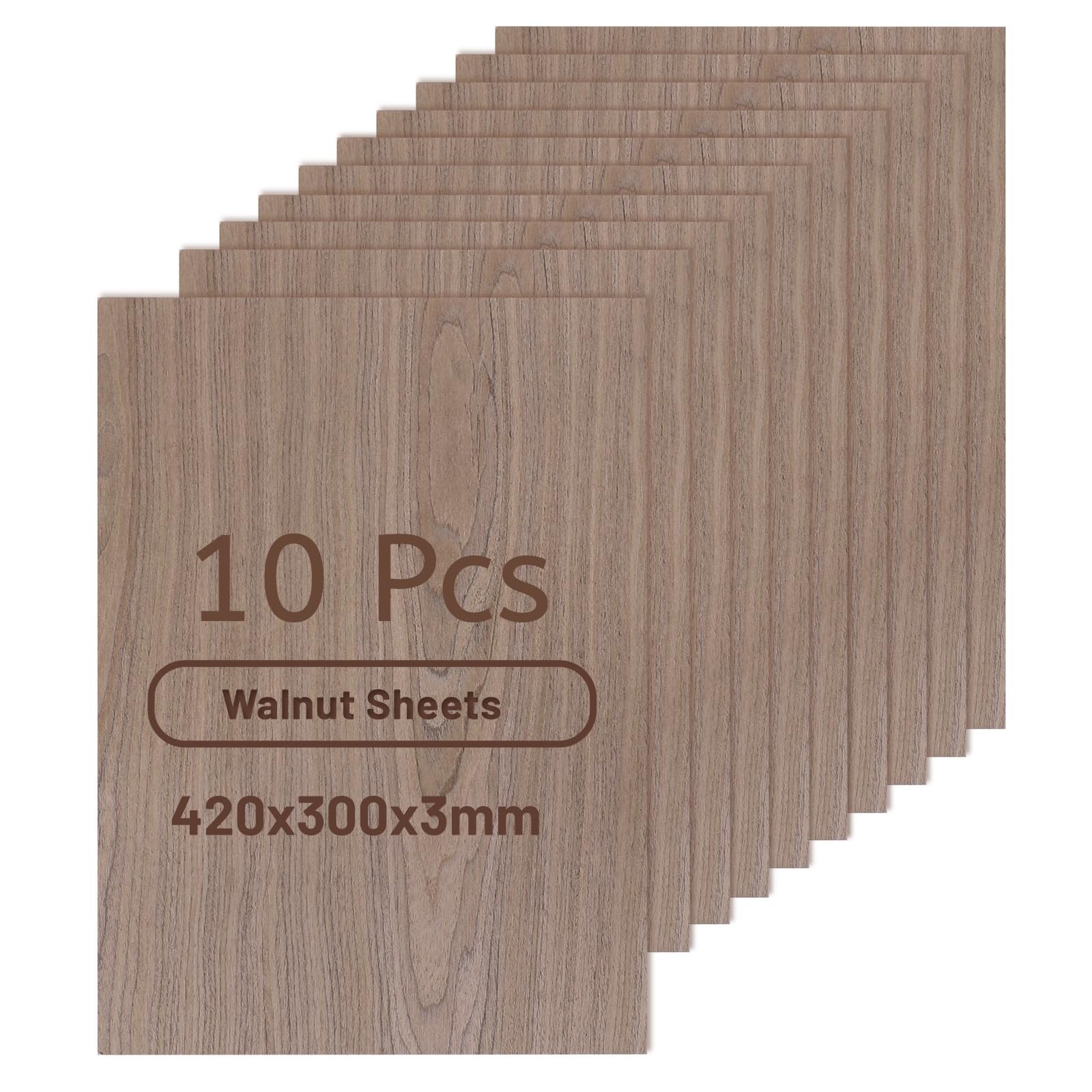 DBREAKS 10 Stück Sperrholzplatte 420x300mm 3mm Walnuss Holzplatte Pappelsperrholz, A3 Lasercut Holz, Holzplatte Zuschnitt Nach Maß, Laser Holz für Laserschneiden Lasergravur