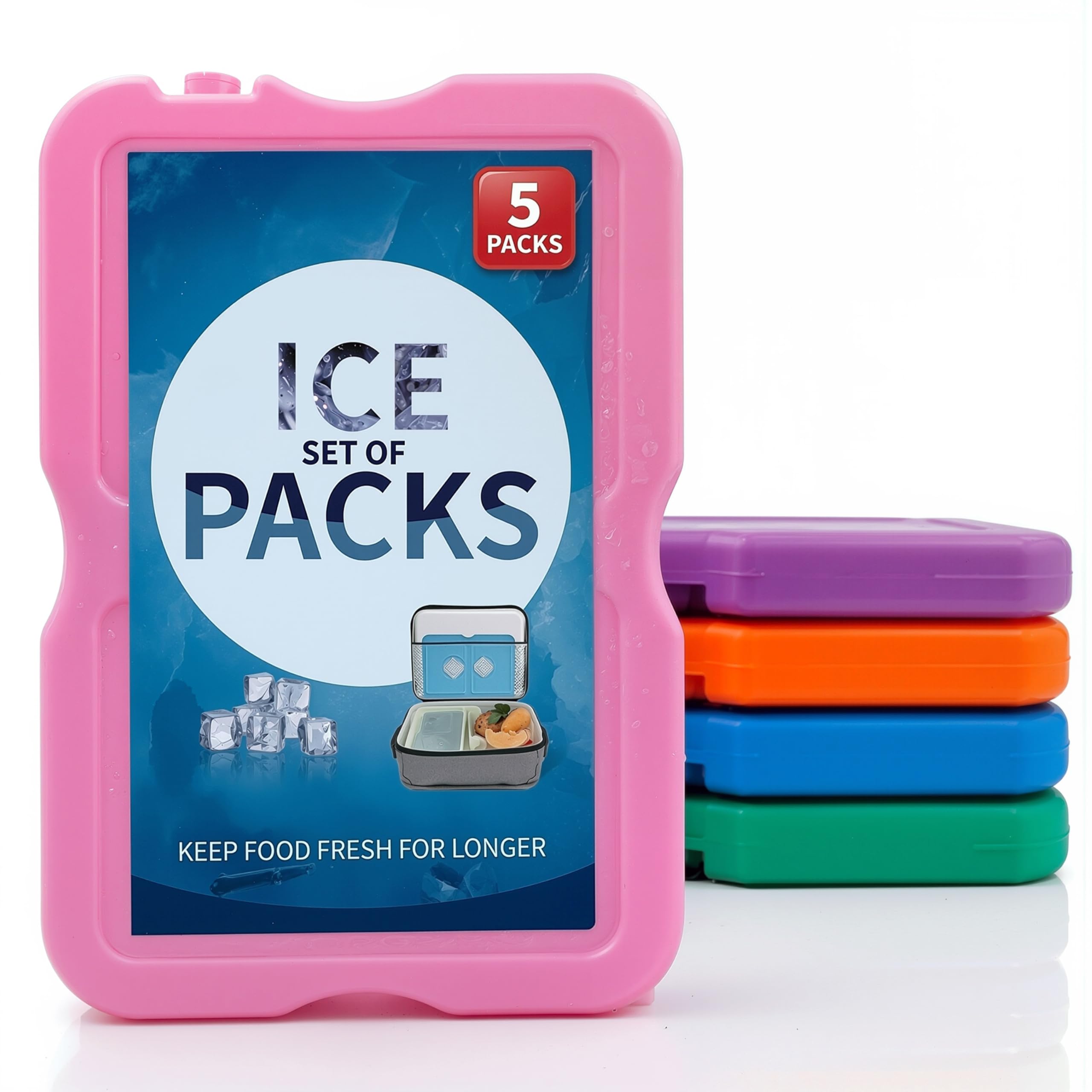 Original Cool Pack - Slim & Long-Lasting Reusable Ice Pack Freezer Blocks for Coolers, Lunch Boxes, Beach, Camping, Fishing - Cooler Accessories for Fresh & Cold Food Storage