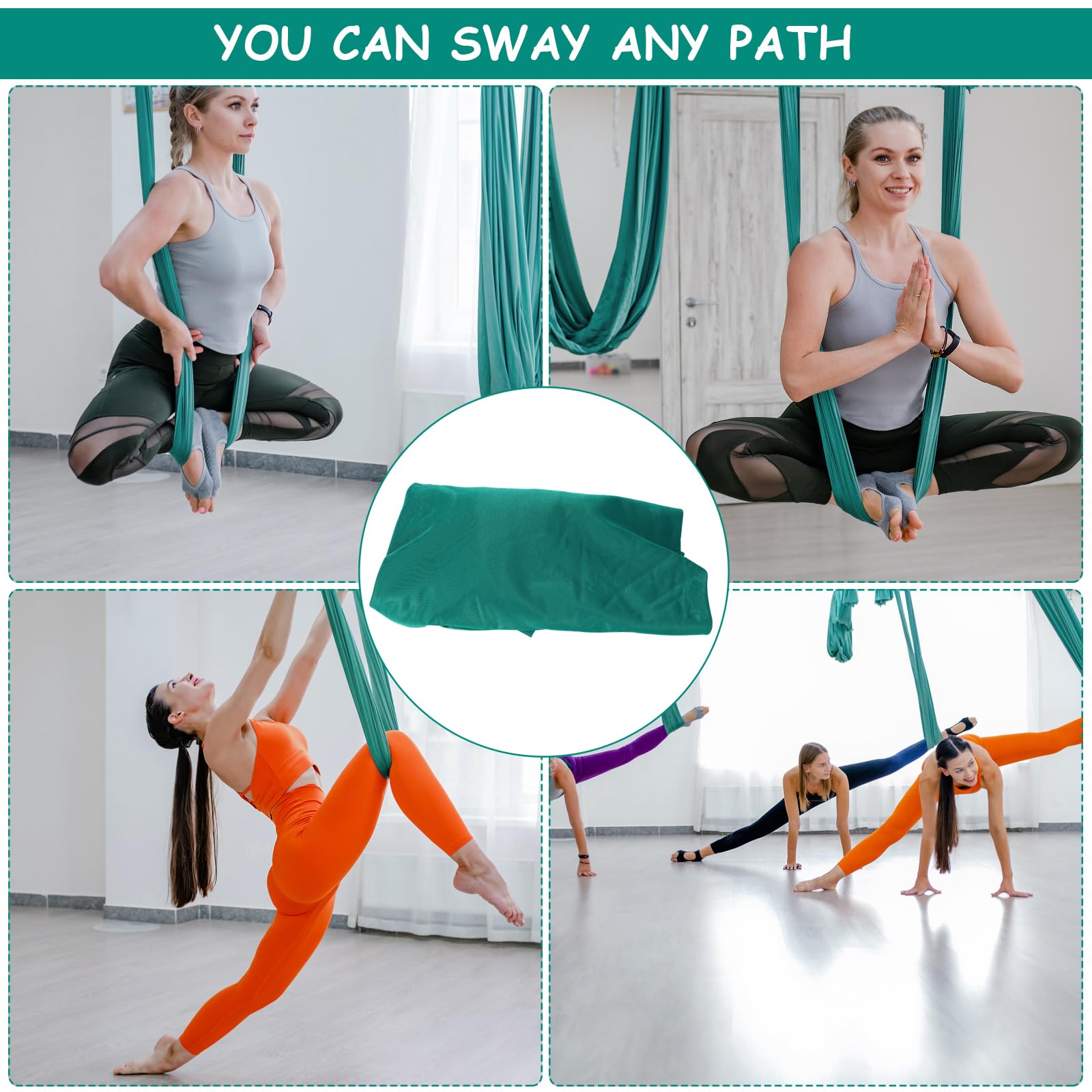 Aerial Yoga Kit Hamac De Yoga Aérien, Aérien De Yoga Swing Air, 200 Kg Max. Et Serviette De Yoga Aérienne Pour Adultes, Exercices Anti-Gravité