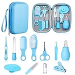 Baby Grooming and Health Kit, Lictin Nursery Care Kit, Newborn Safety Health Care Set with Hair Brush,Comb,Nail Clippers and More for Newborn Infant Toddlers Baby Boys,Baby Blue