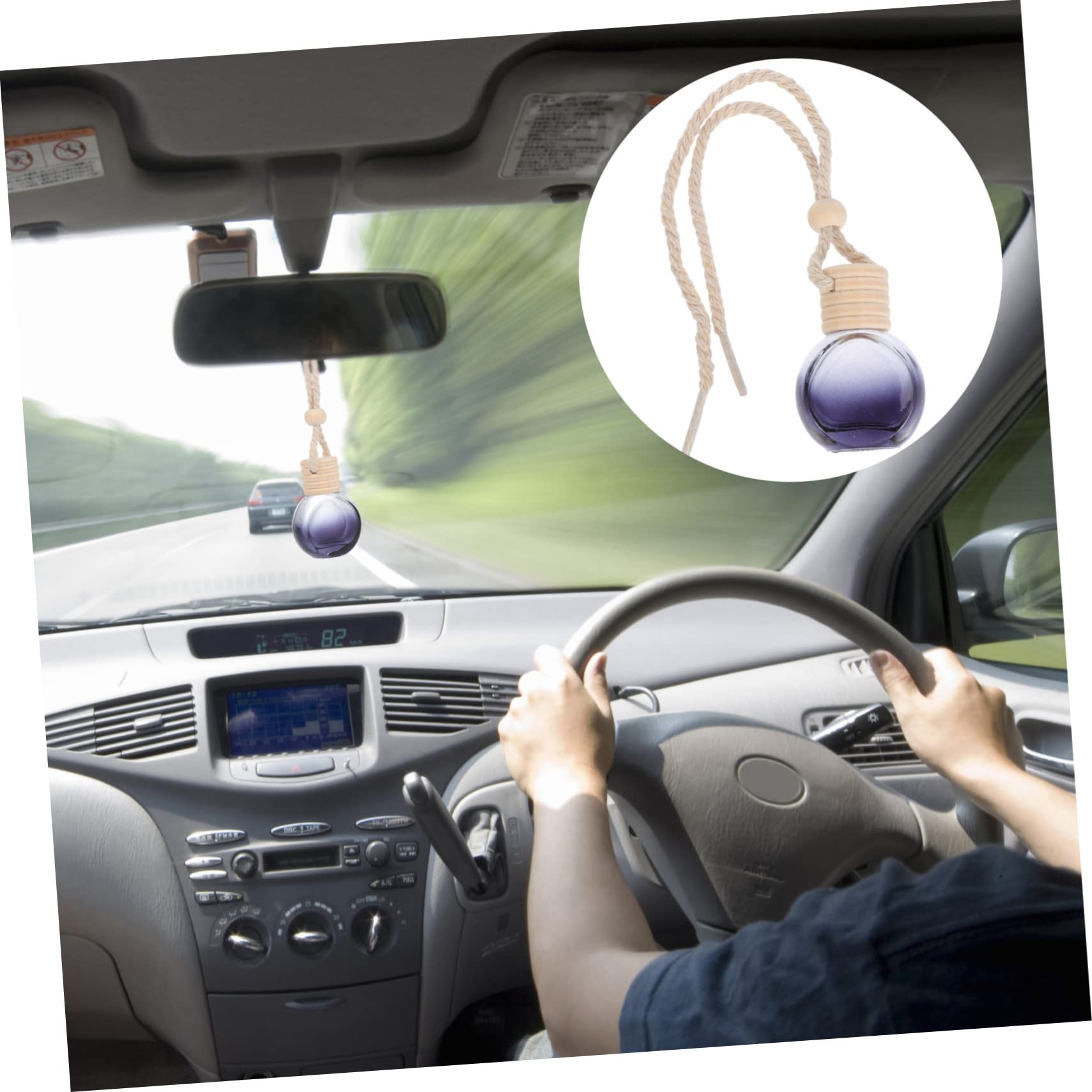 Alipis Colgantes para Botellas de Perfume de Coche Negro de Vidrio 8ml, Set de 20 Piezas Cuerda de Algodón y Cuentas de Madera para Decoración Interior