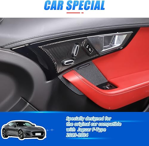 Miniatura 3 de 2 piezas de panel de ajuste eléctrico de asiento para Jaguar F-Type 2013-2024 botón de ajuste de asiento de coche interruptor marco accesorios