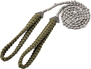 Handkettensäge, Tragbare Kettensäge, Seilsäge mit Paracord Griff, Handsäge aus Carbonstahl, Baumsäge für Survival, Outdoor Camping, Outdoor Ausrüstung, Garten Zubehör 11 Zähne, 43in/109cm