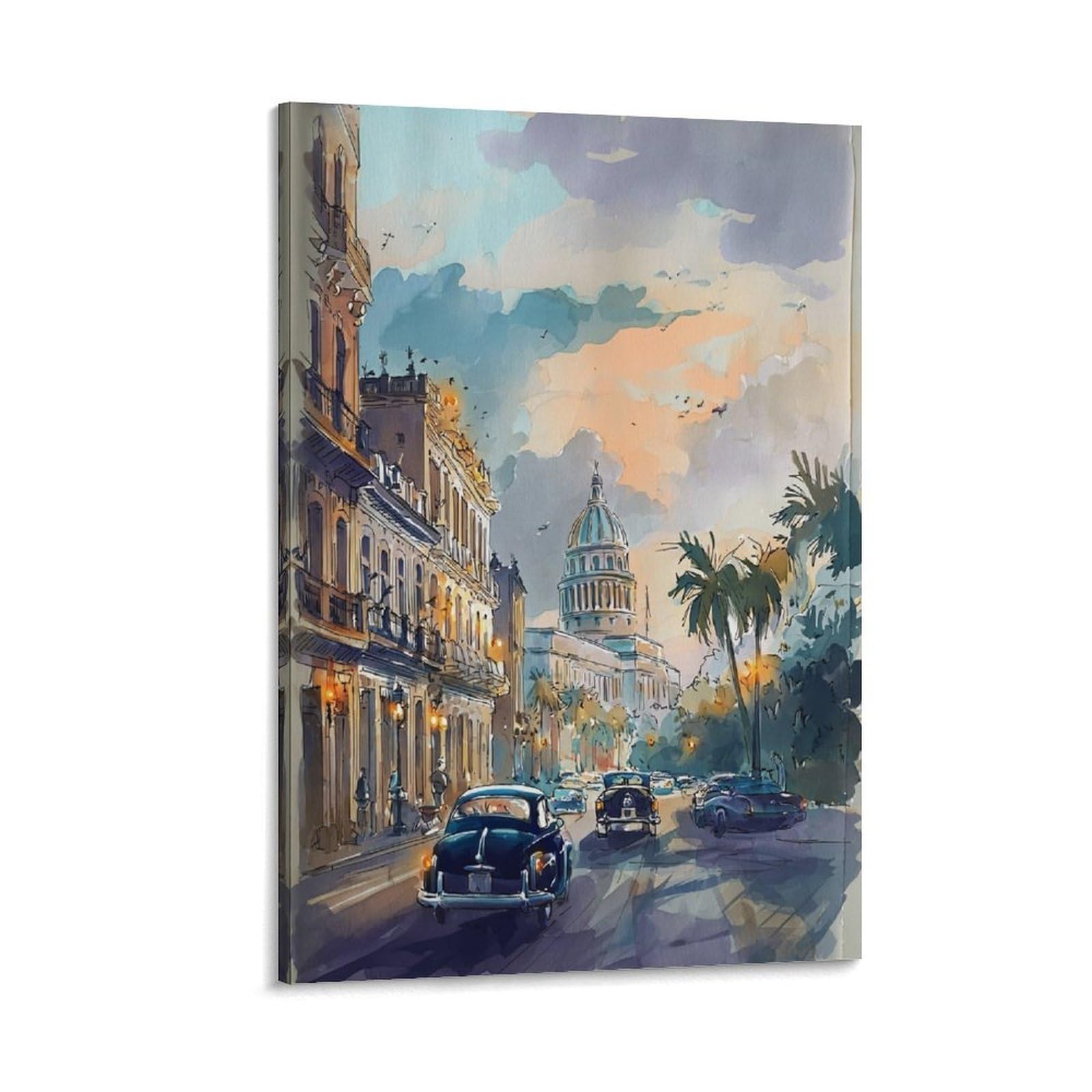 LCYNNH Phoenix Arizona 24x36inch(60x90cm) Vintage Travel Poster Watercolor Canvas Art