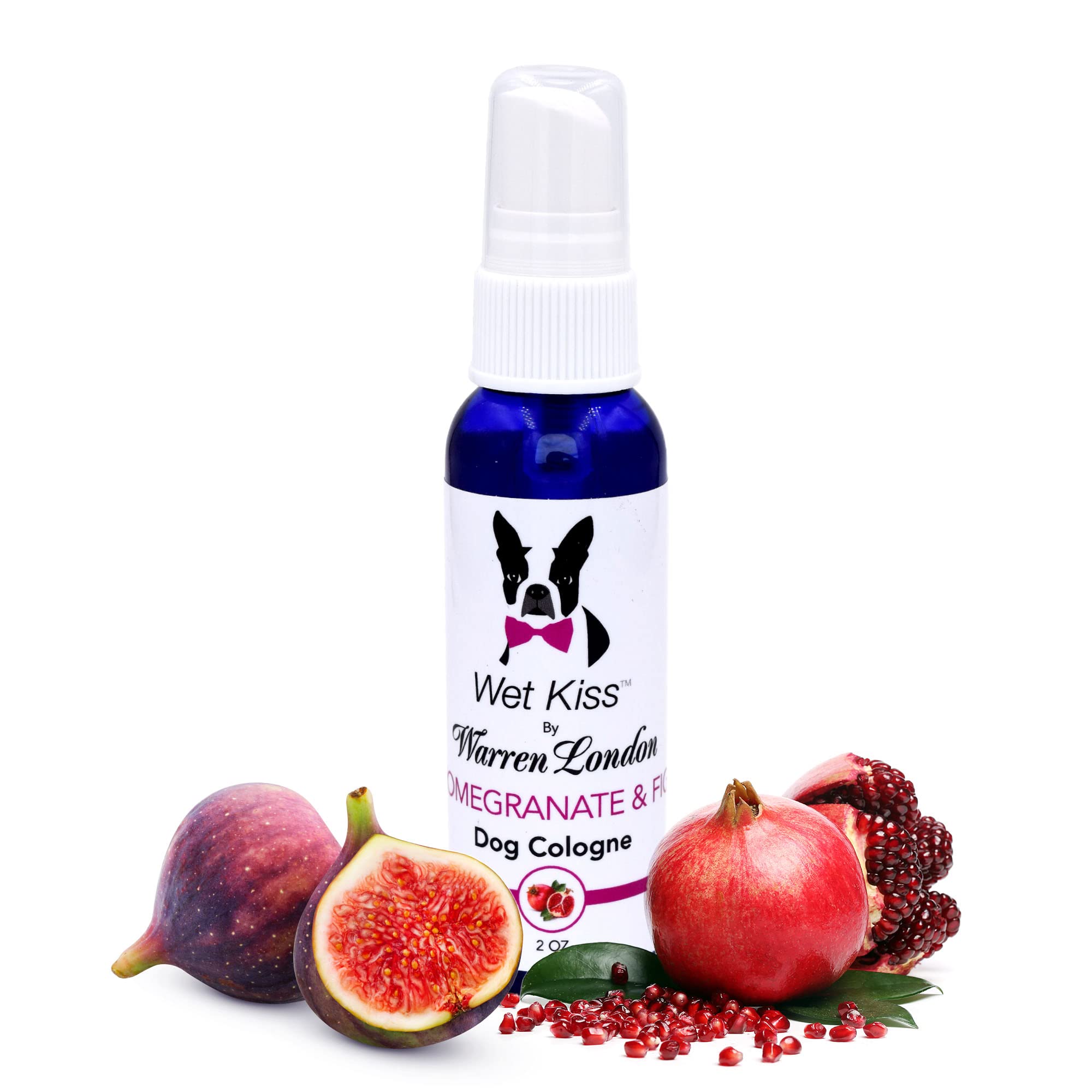 Warren London Wet Kiss Dog Cologne Spray – Pomegranate & Fig | Pocket-Size 2 oz Odor Eliminator & Coat Freshener for Dogs & Cats