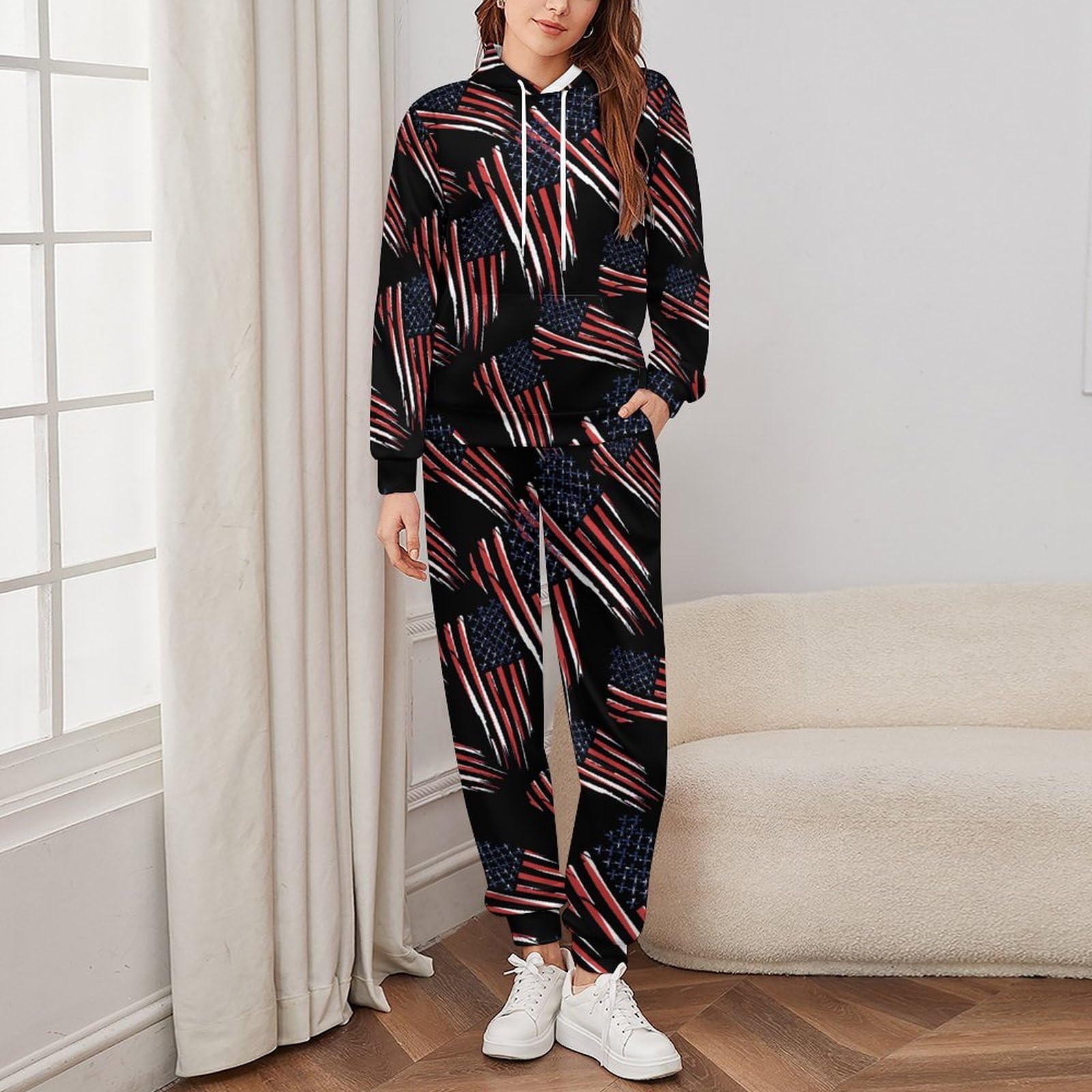 Vintage Meccanico US Flag Tute per gli Uomini Manica Lunga Felpa Con Cappuccio E Pantaloni Della Tuta Joggers Set Moda Tute