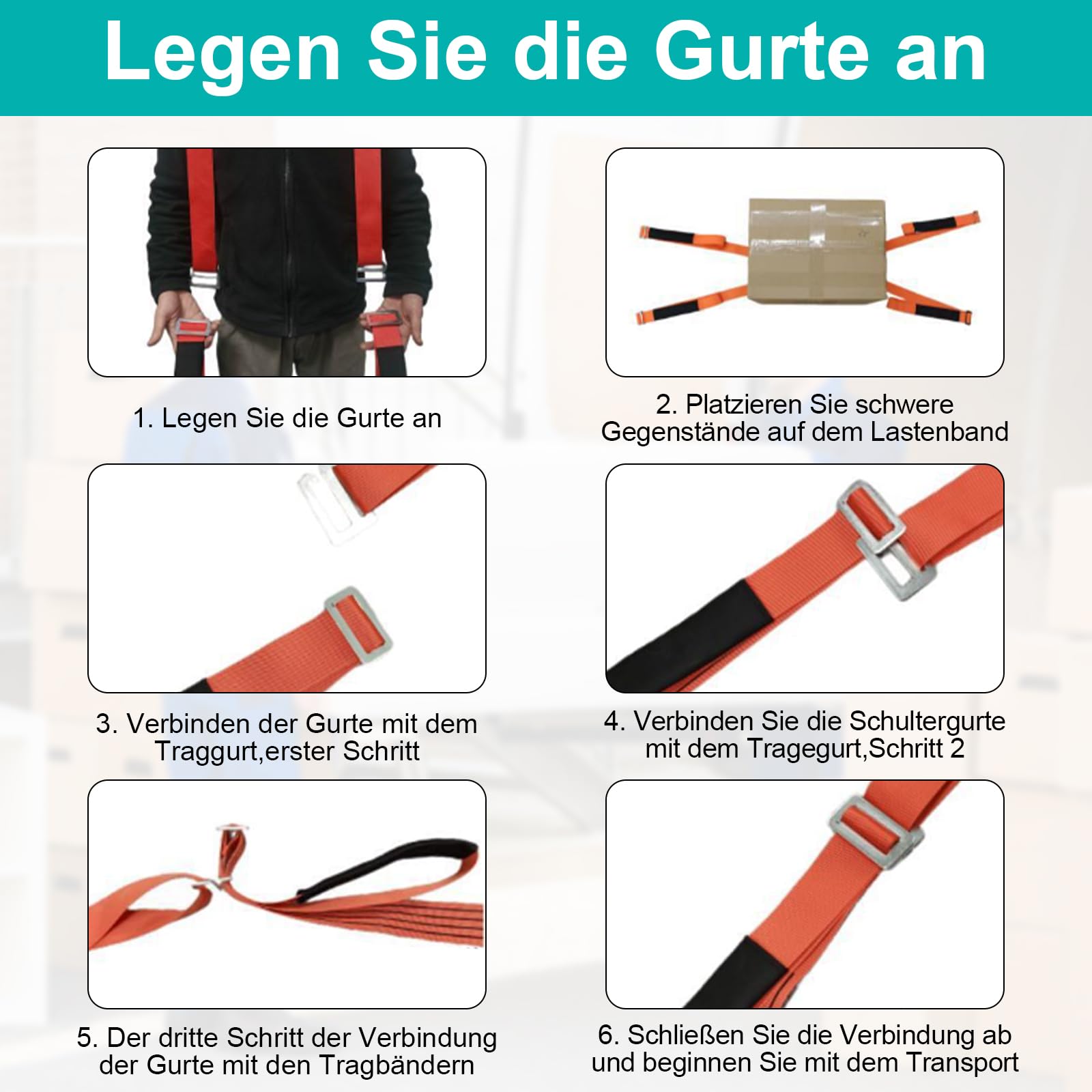 Kottwca Tragegurte Umzug 2 Personen Kit für den Umzug von Möbeln & Geräten, Tragfähigkeit 400 kg,Tragegurt für Möbel Umzugshelfer mit Rutschfesten Handschuhen, Einfaches Heben, Tragen, Möbeltragegurt