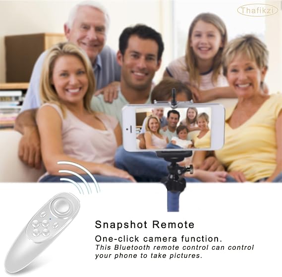 VR Remote Controller for Phones Compatible with Oculus/iOS/Android, Wireless Bluetooth Joystick Remote for iPhone/iPad/Flip E-Book/PPT/Nook Page/to Control Music, Video, Games, Selfie (Upgraded)