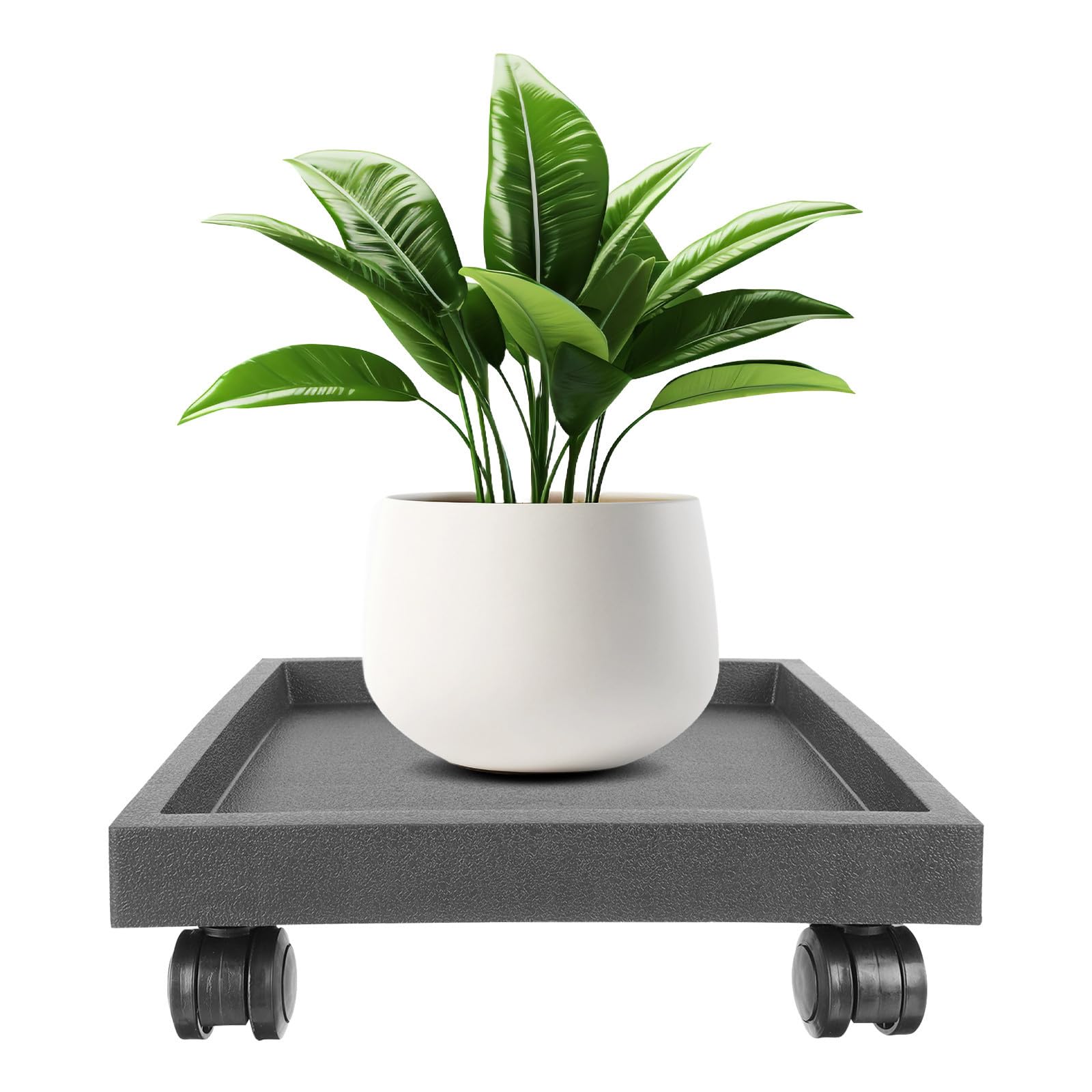 Plateau carré pour pot de fleurs BESTonZON à roulettes amovibles