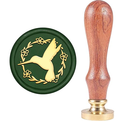 Miniatura 22 de MAYJOYDIY Sello de cera de flor de pájaro, sello de cera vintage de pájaros y flores, sello de cera de 1.181 in extraíble de pájaro en rama