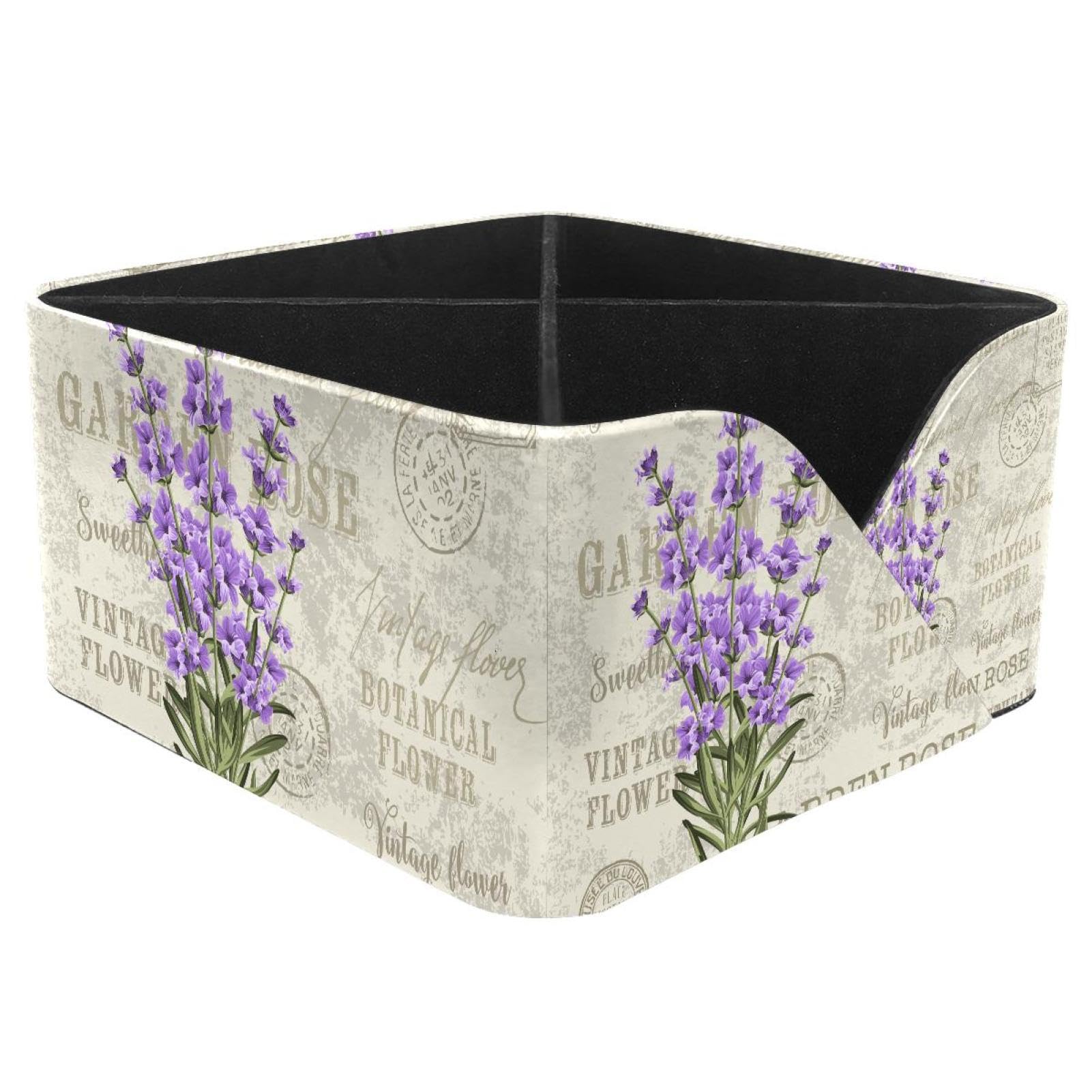 KengjuTesu Lavender Rose Desktop Organizer Pen Holder, Rectangular Pencil Cup for Office, Study and Makeup Stations