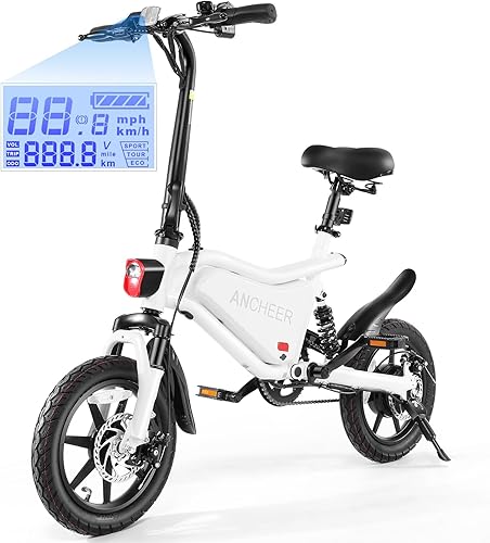 ANCHEER Bicicleta eléctrica plegable para adultos, Bicicleta eléctrica de 374 Wh, Bicicletas eléctricas de 20 MPH, Bicicleta eléctrica plegable de