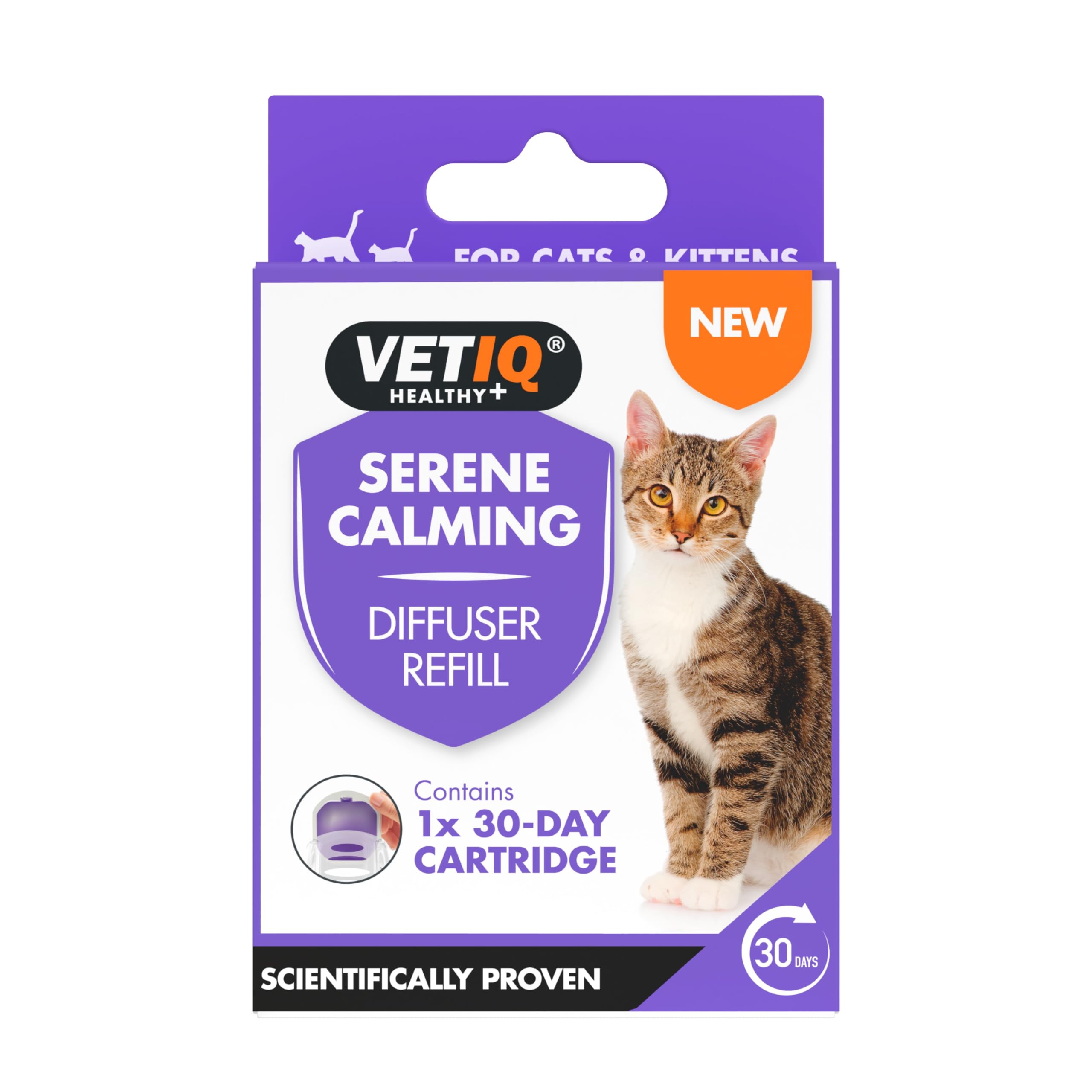 VETIQ Serene Calming Refill For Use With Portable Diffuser For Cats & Kittens, Help Calm, Relax, and Ease Separation Anxiety, Anxiousness or Hyperactivity, 6 ml Refill (Pack of 1)