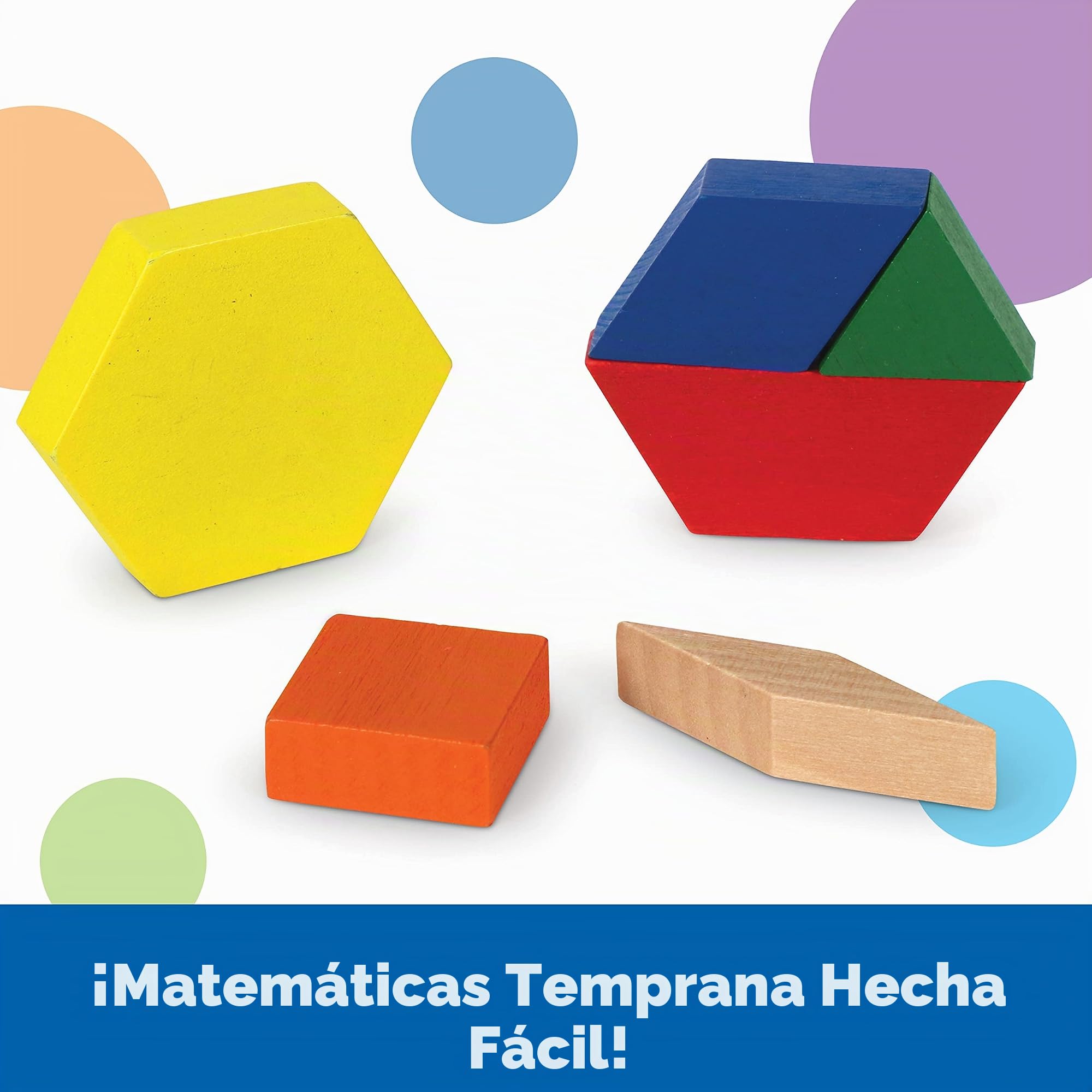 Learning Resources Bloques geométricos de Madera de 1cm (Juego de 250).