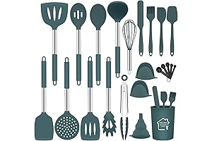 23-Piece Silicone Kitchen Cooking Utensil Set in Green
