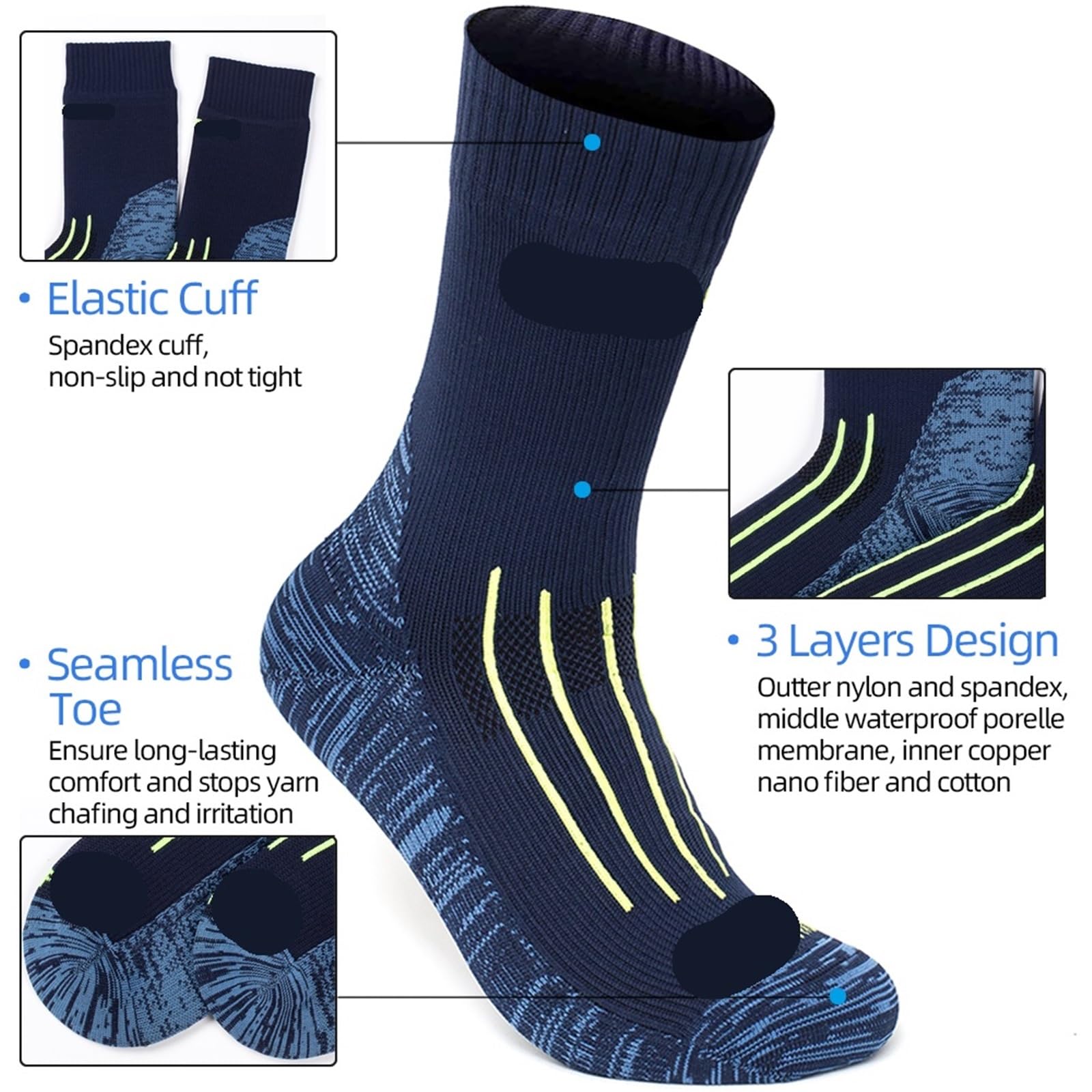Wasserdichte Socken Männer Wasserdichte Socken Thermische Warme Schnee Skifahren Sport Socke Snowboard Radfahren Fahrrad Winter FüR Wie Laufen