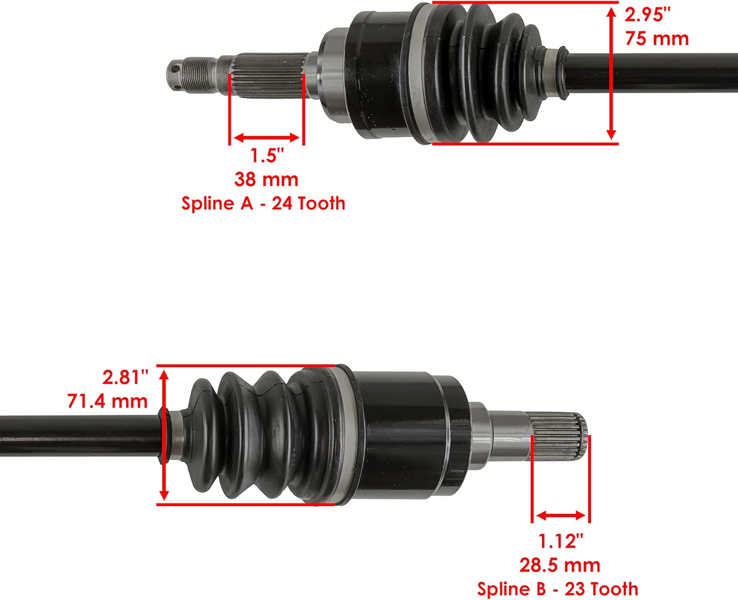 Caltric Front Left CV Joint Axle Compatible with Honda MUV700 Big Red 700 4X4 2009 2010 2011 2012 2013