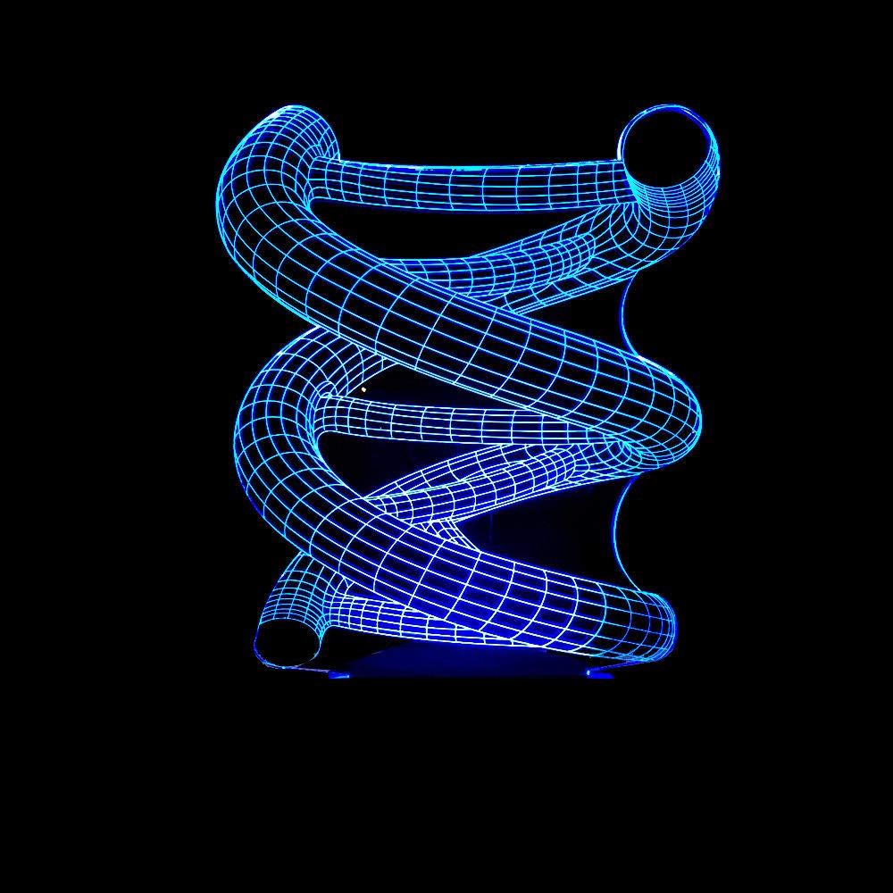 Simple and modern 3D visual LED acrylic decorative wall lamp bedroom bedside lamp aisle lamp abstract DNA 3D atmosphere lamp to send friends birthday and holiday gifts