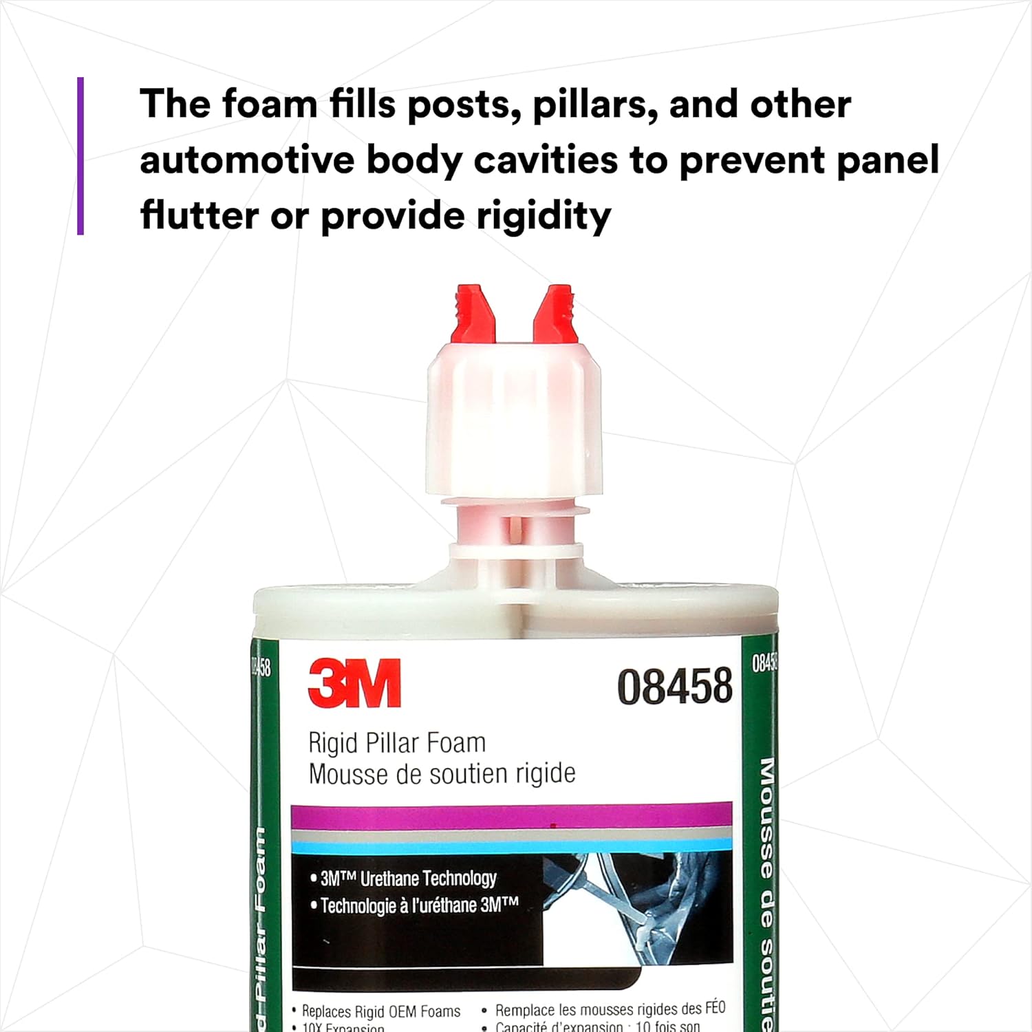 3M Rigid Pillar Foam 08458, Urethane, High Performance, Expanding, 200 mL Cartridge