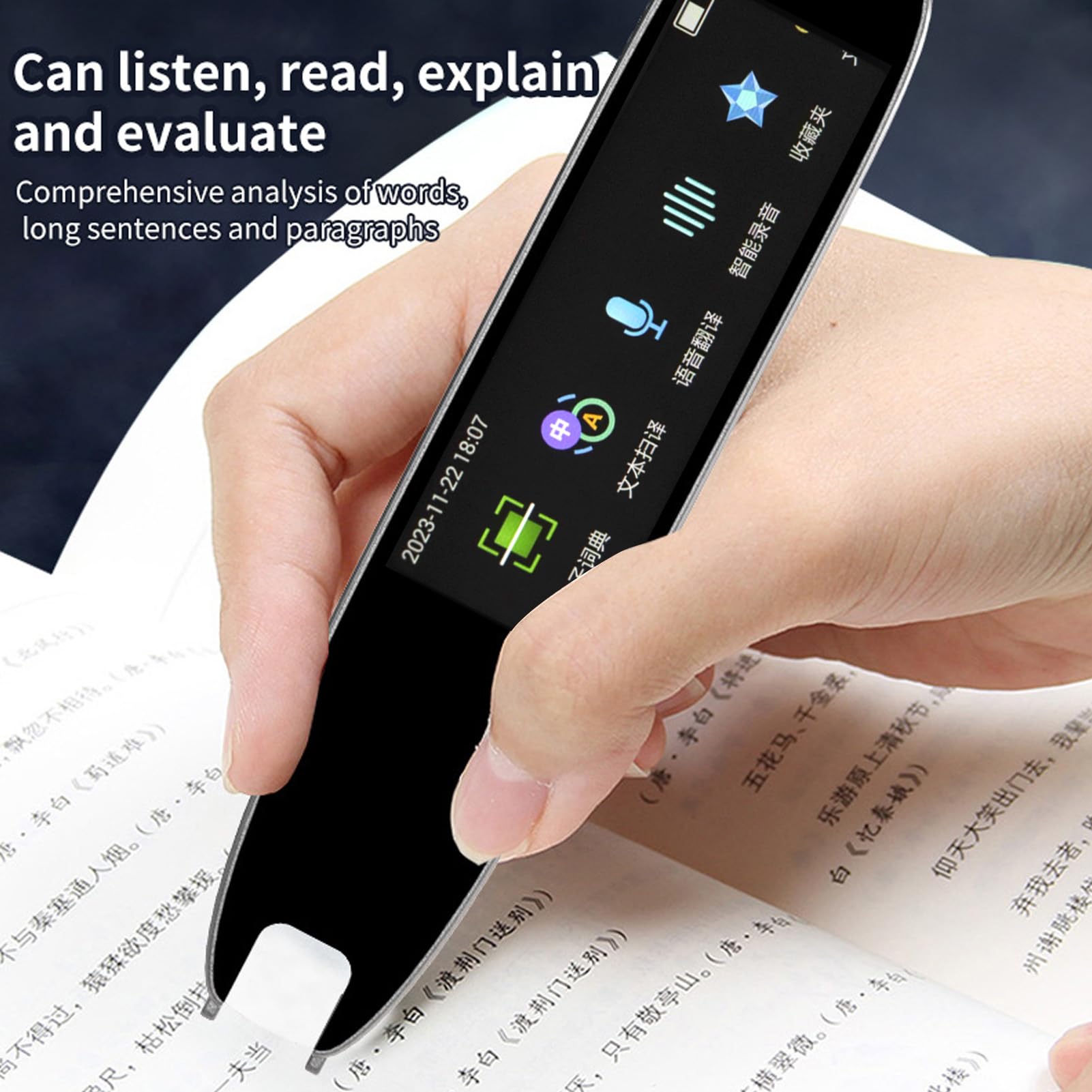 Penna di Traduzione Scansione Penna di Lettura per Dislessia Supporto Vocale e Scansione su Dispositivo di Traduzione Multilingue per L'apprendimento per Traduttore Linguistico di Libri di