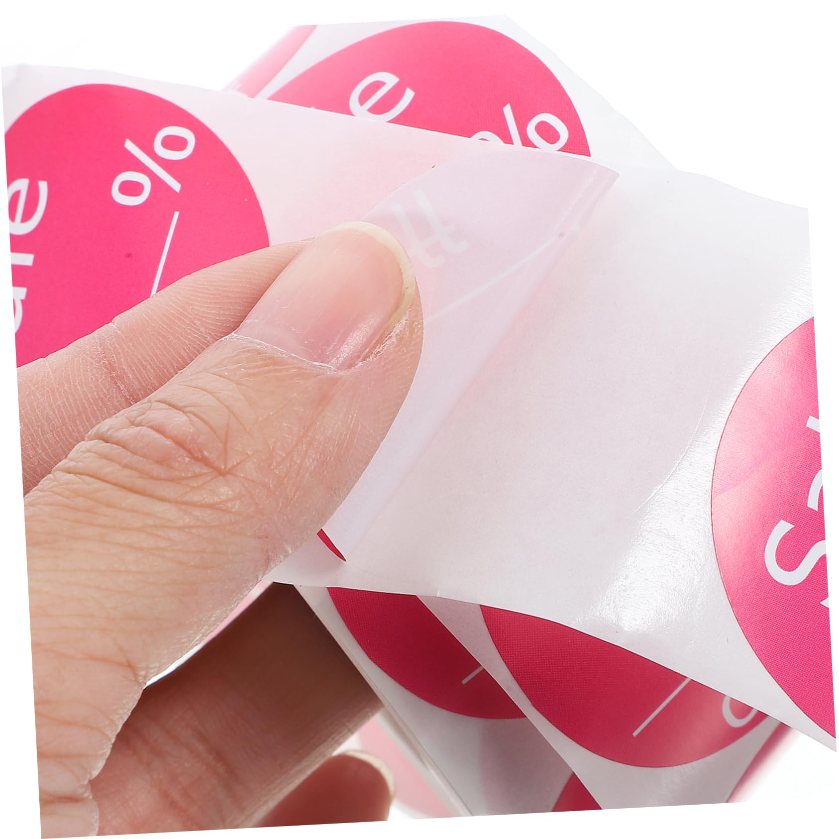 Artibetter 5 Rollos Pegatina redonda extraíble plano redondo etiquetas pequeño pegatinas para precios de joyería de negocios adhesiva redonda Papel Rosado