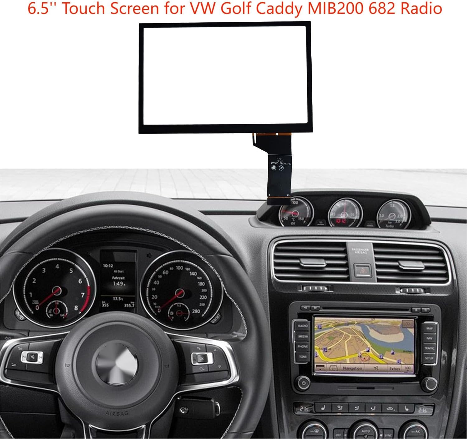 6.5" Replacement Touch Screen Digitizer Multimedia Navigation Fit for VW Magotan B7 Scirocco Golf 6R Polo Tiguan CC GLI GTI Jetta Passat Replaced OE# MIB200 5C0035684 5C0035680 MIB STD2