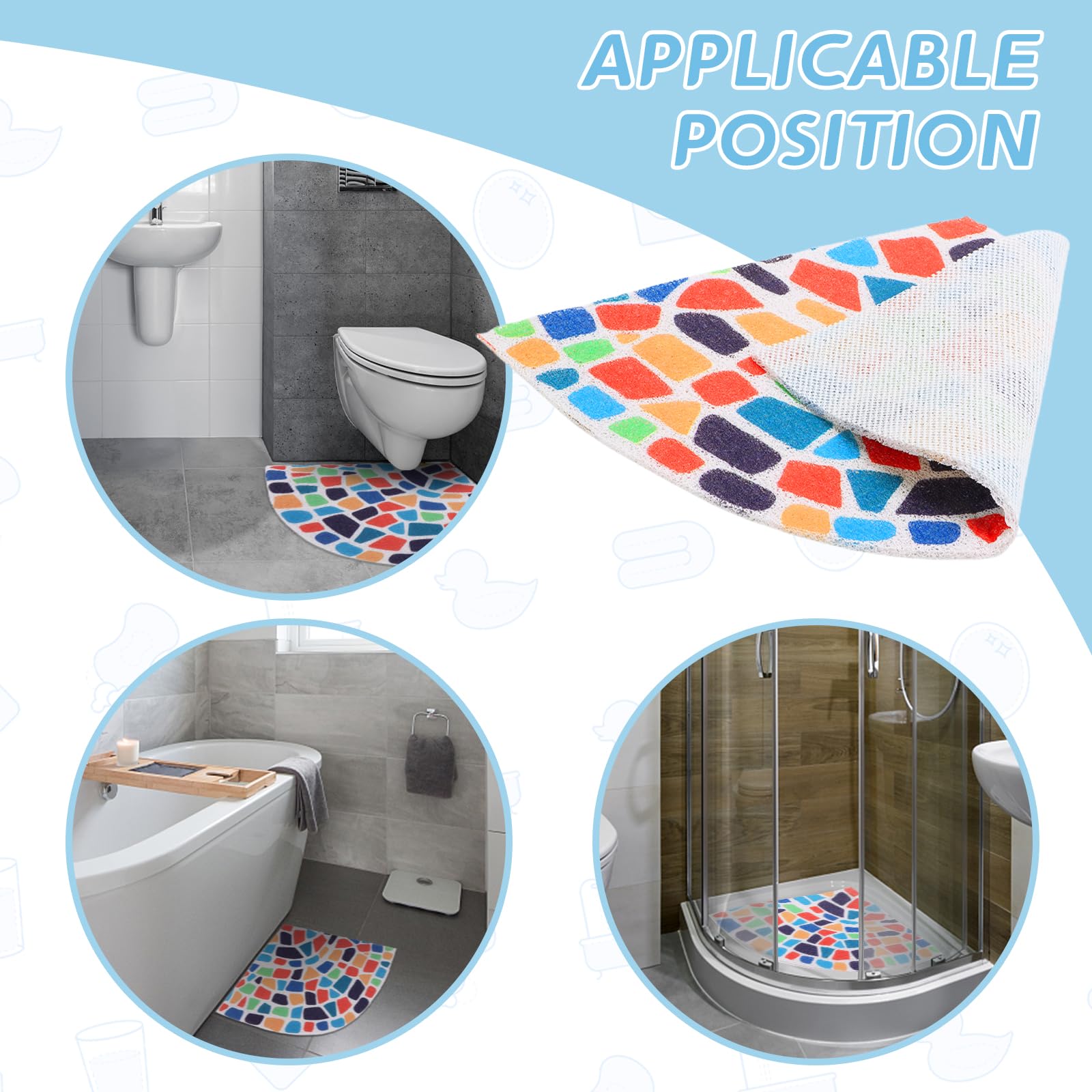 EUPXRHY Tappeto Doccia Antiscivolo Angolare, Tappeto Doccia Angolare, Pedana Antiscivolo per Doccia, Luffa in PVC Tappetino Antiscivolo Doccia per Doccia O Vasca da Bagno,A,80x80cm(32x32inch