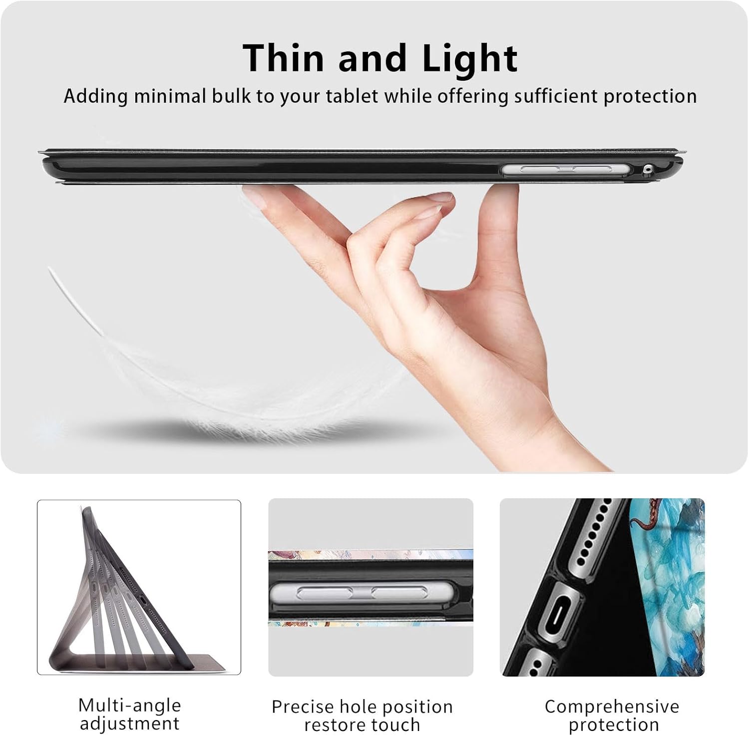 Case for iPad Pro 13-inch (M4) 2024, Slim PU Leather Folio Stand Cover for iPad Pro 13 Inch M4(2024) with Auto Wake/Sleep, Durable Protection, Octopus 02