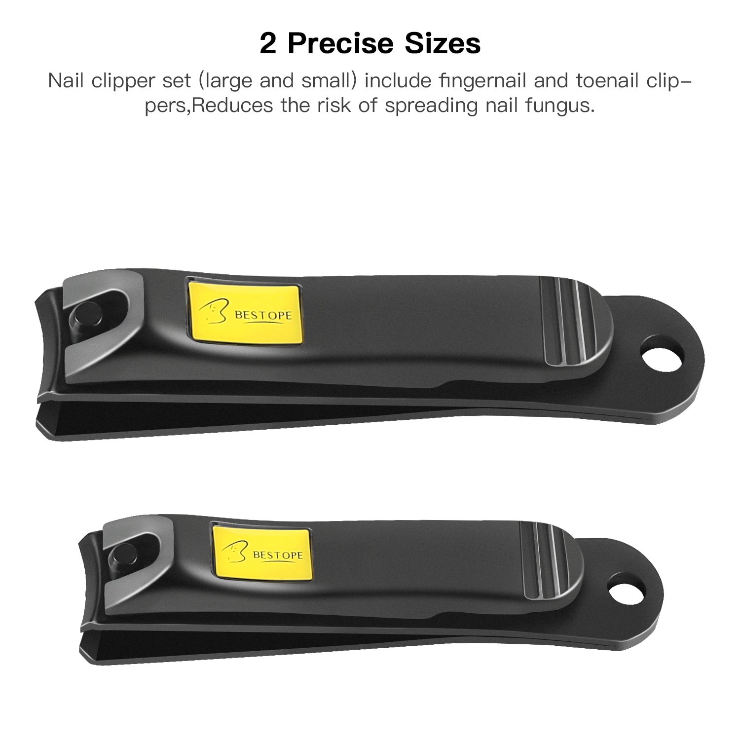 Bestope PRO Set Tagliaunghie Professionale 2 Pezzi- Taglia Unghie Professionali per Unghie e Piedi, Nail Clipper per unghie per Uomo e Donna