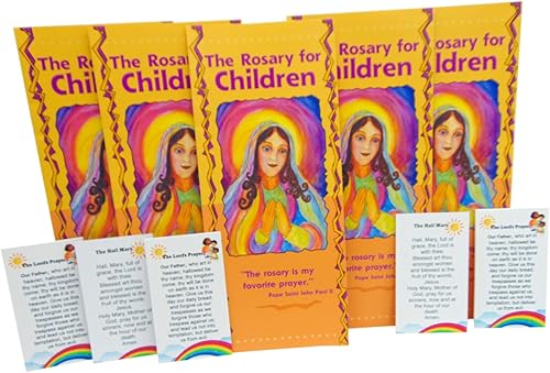 Miniatura 3 de Westmon Works Paquete de 5 tarjetas con texto en inglés «How to Pray the Rosary for Children Folleto y Our Father Hail Mary Holy Card»