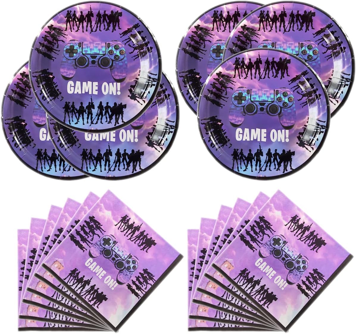 GeRRiT Video Games Party Tableware Supplies Including 20 Plates, and 20 Napkins, Video Games Theme Party Birthday Decorations GeRRiT Video Games Party Tableware Supplies Including 20 Plates, and 20 Napkins, Video Games Theme Party Birthday Decorations