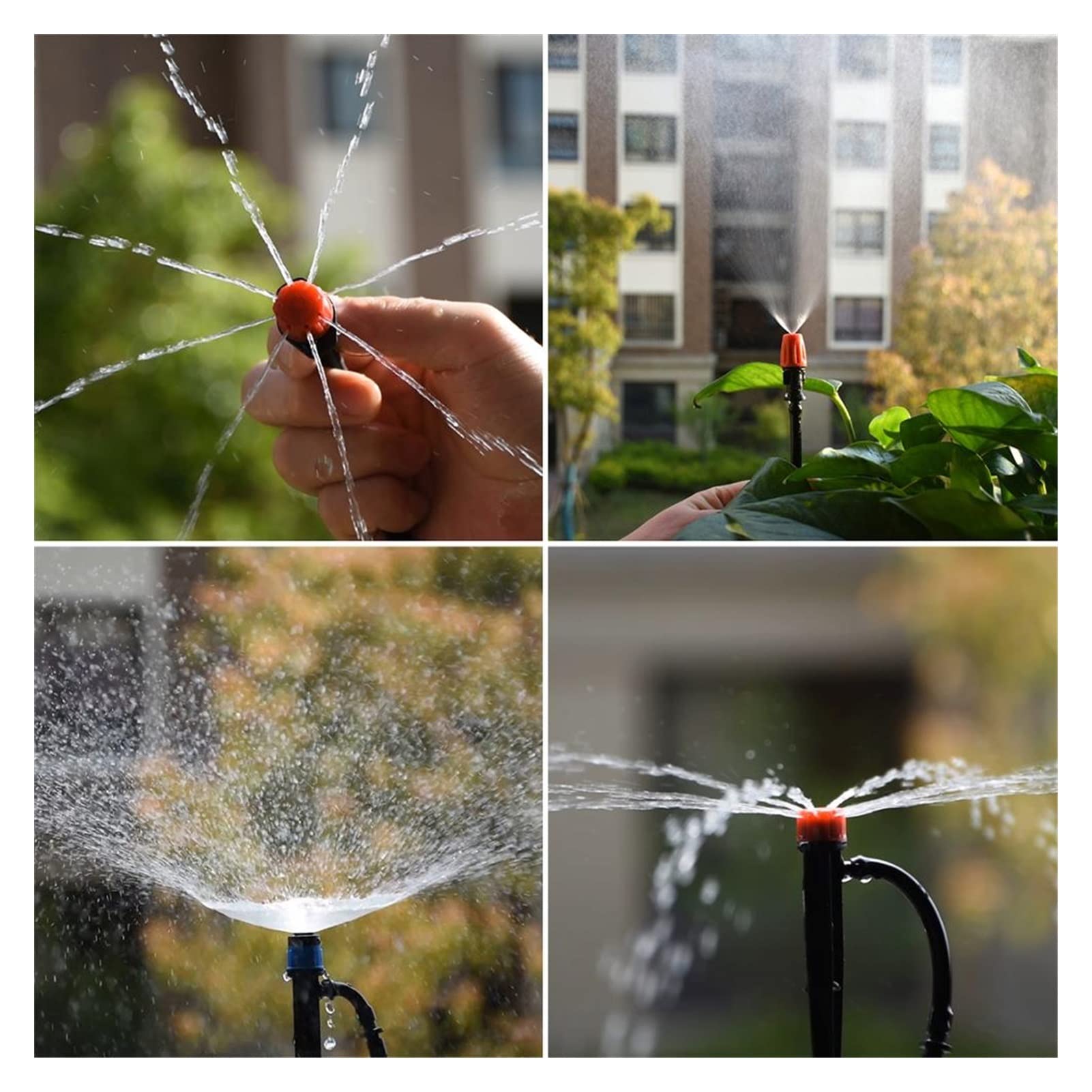 Zestaw do nawadniania kropelkowego 5-50 m DIY Micro Drip System nawadniania 4/7 mm Automatyczny nawadnianie roślin 8/4/2 Outlet Diverter Garden Hose Kit Regulowany Dripper (Kolor: KSL01-KIT290-15M)