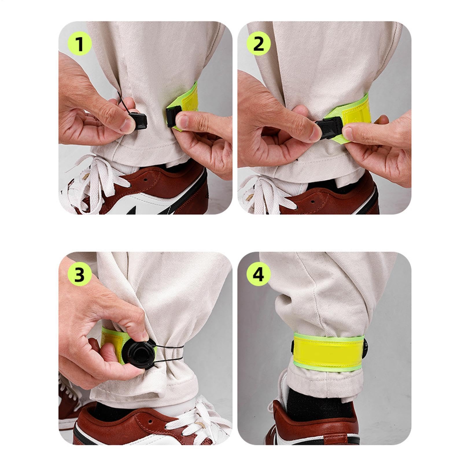 Fascia Fermapantaloni per Bici Polsino Riflettente Pantaloni Ciclismo